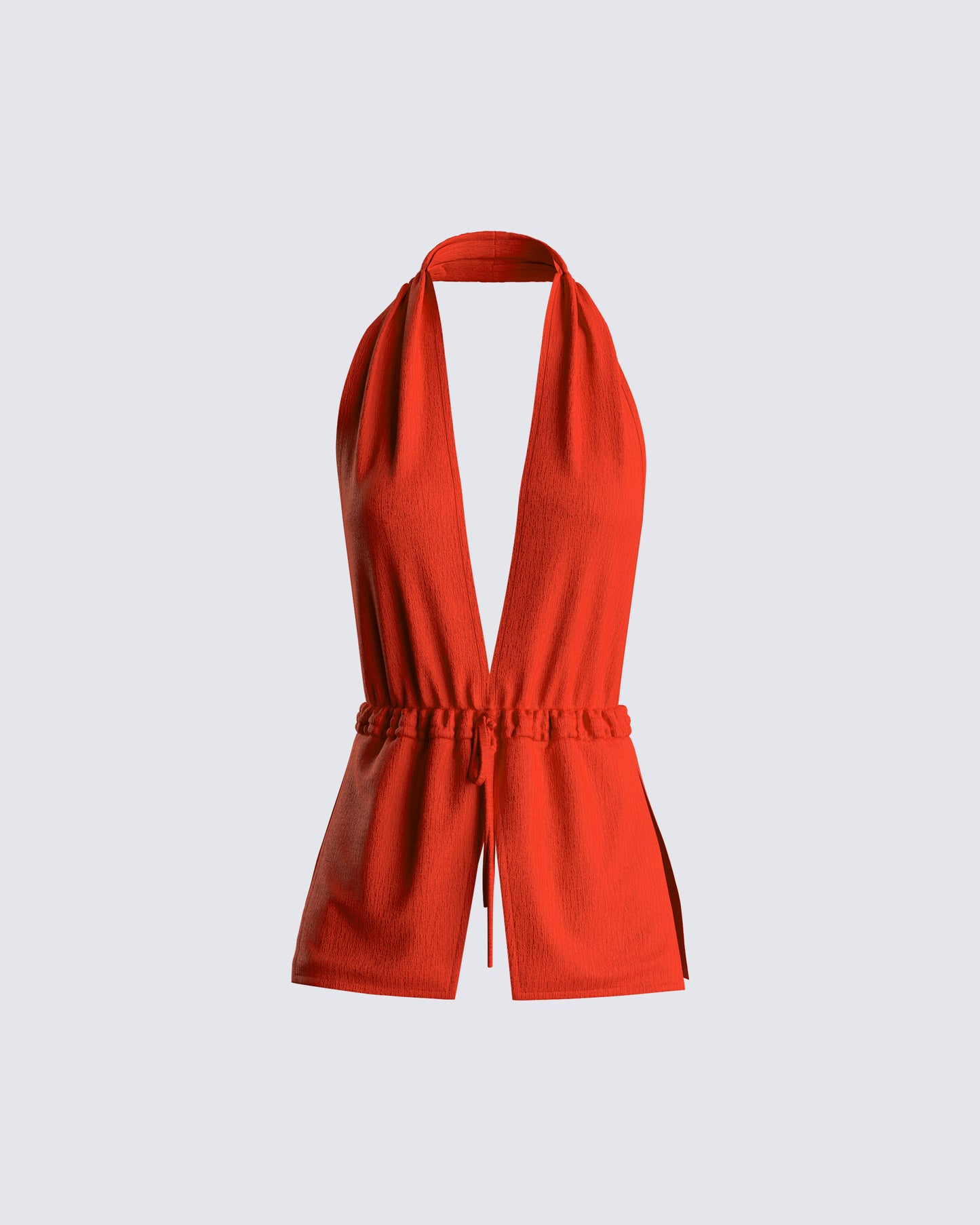 Miriam Red Knit Halter Top 3d product front