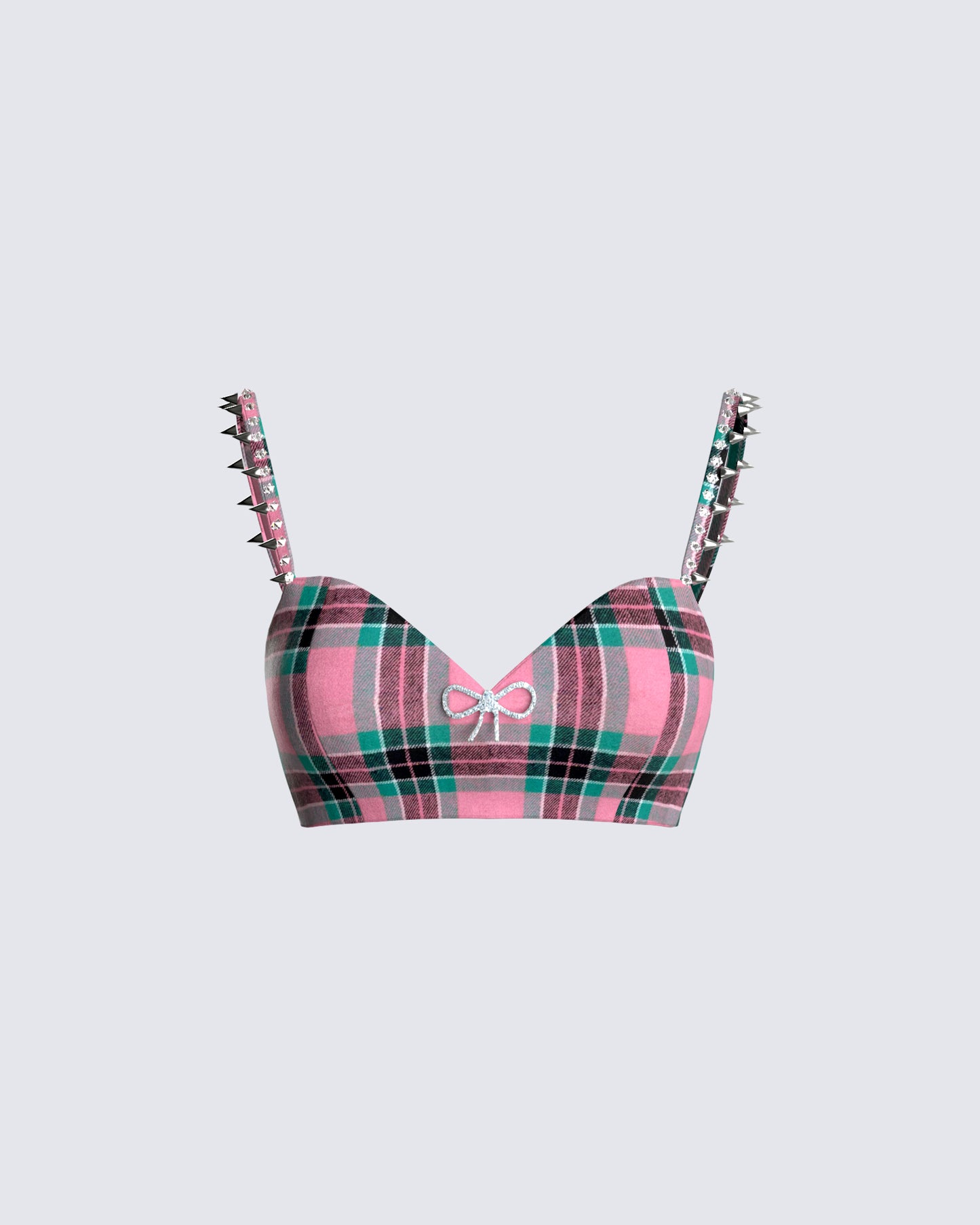 Amanda Multi Plaid Crop Top 3d product front