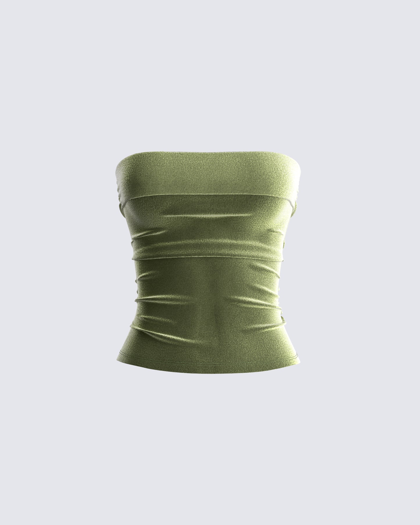 Ayla Olive Green Velvet Tube Top 3d product front