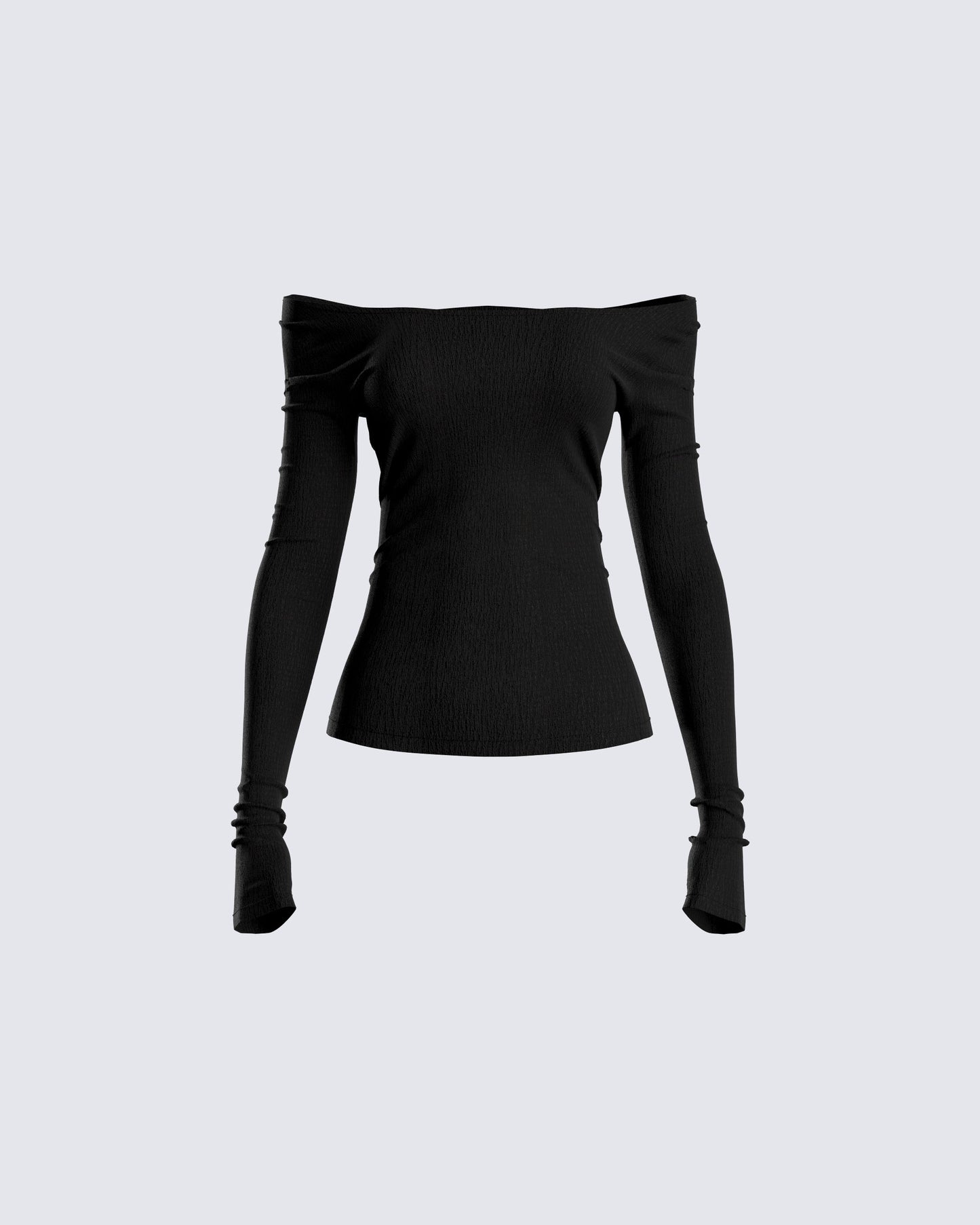 Leslie Black Off Shoulder Top 3d product front