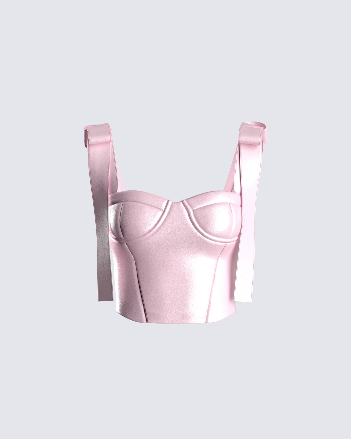 Edith Pink Satin Corset Top 3d product front
