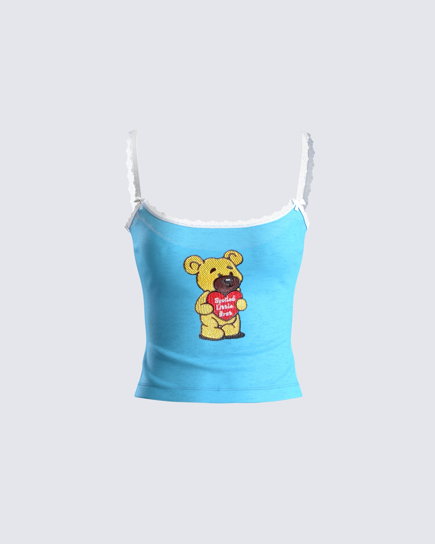 Shannon Blue Embroidered Knit Top 3d product front