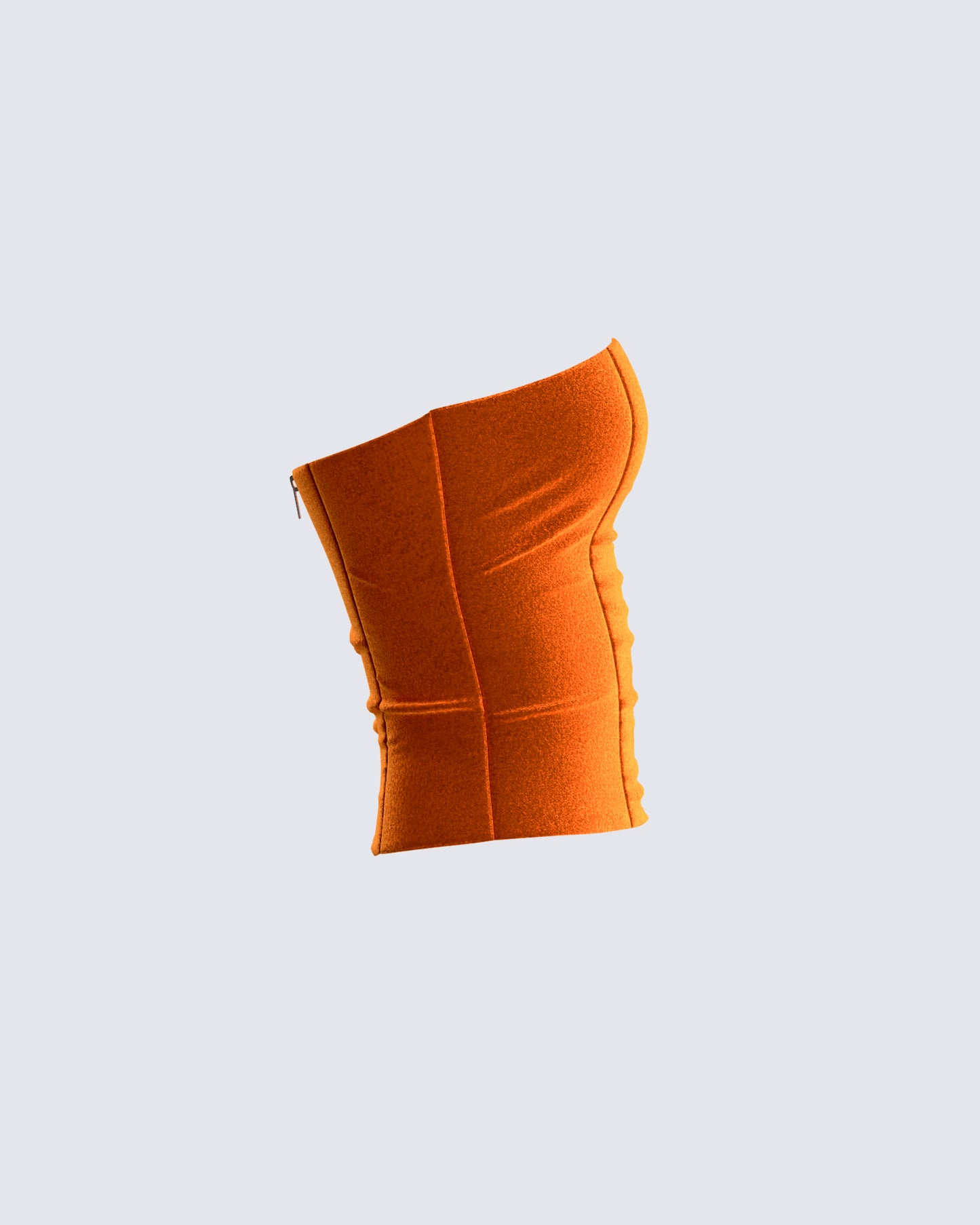 Rae Orange Velvet Strapless Top