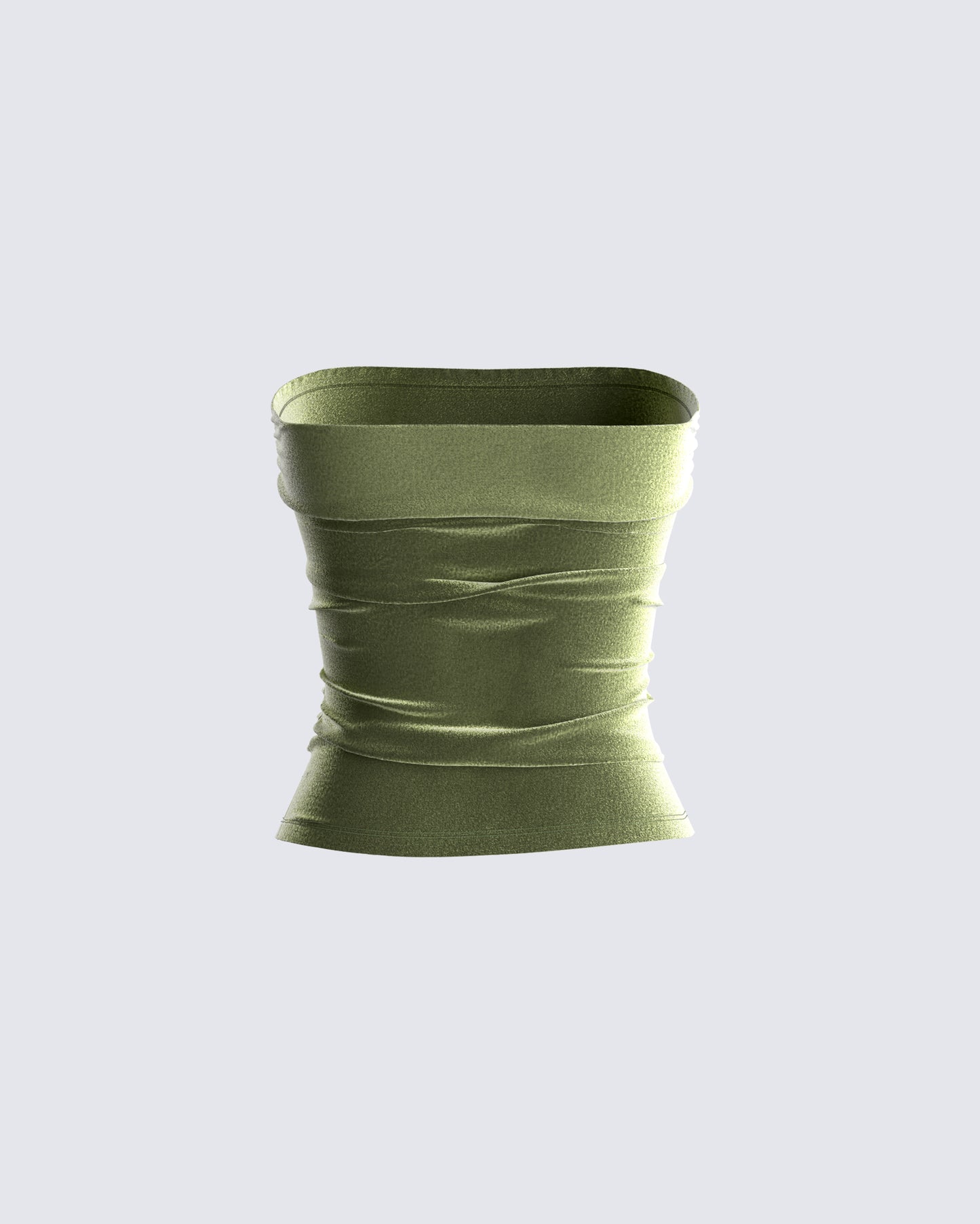 Ayla Olive Green Velvet Tube Top