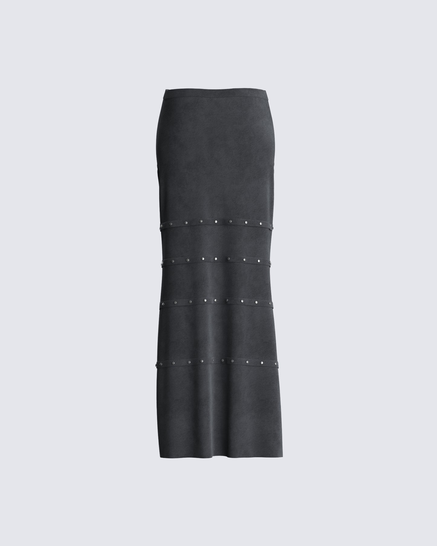 Ravi Grey Vegan Suede Maxi Skirt