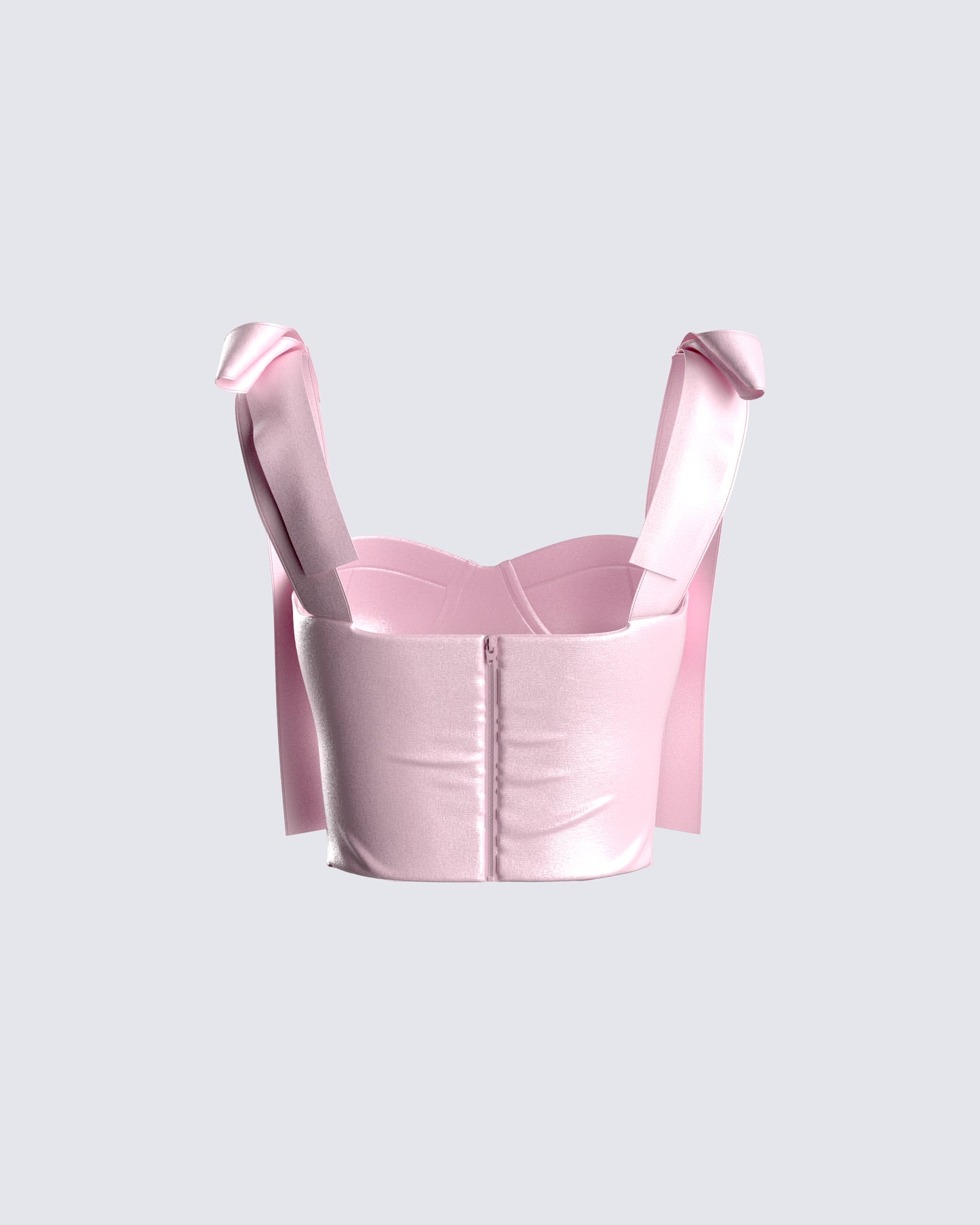 Edith Pink Satin Corset Top