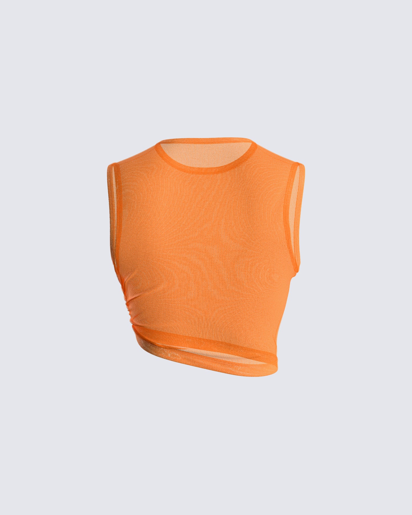 Leona Orange Mesh Asymmetrical Top
