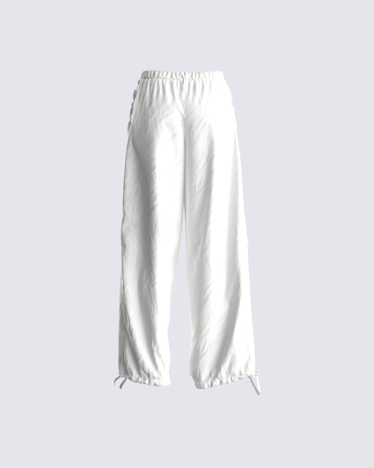 Maddox White Parachute Pant
