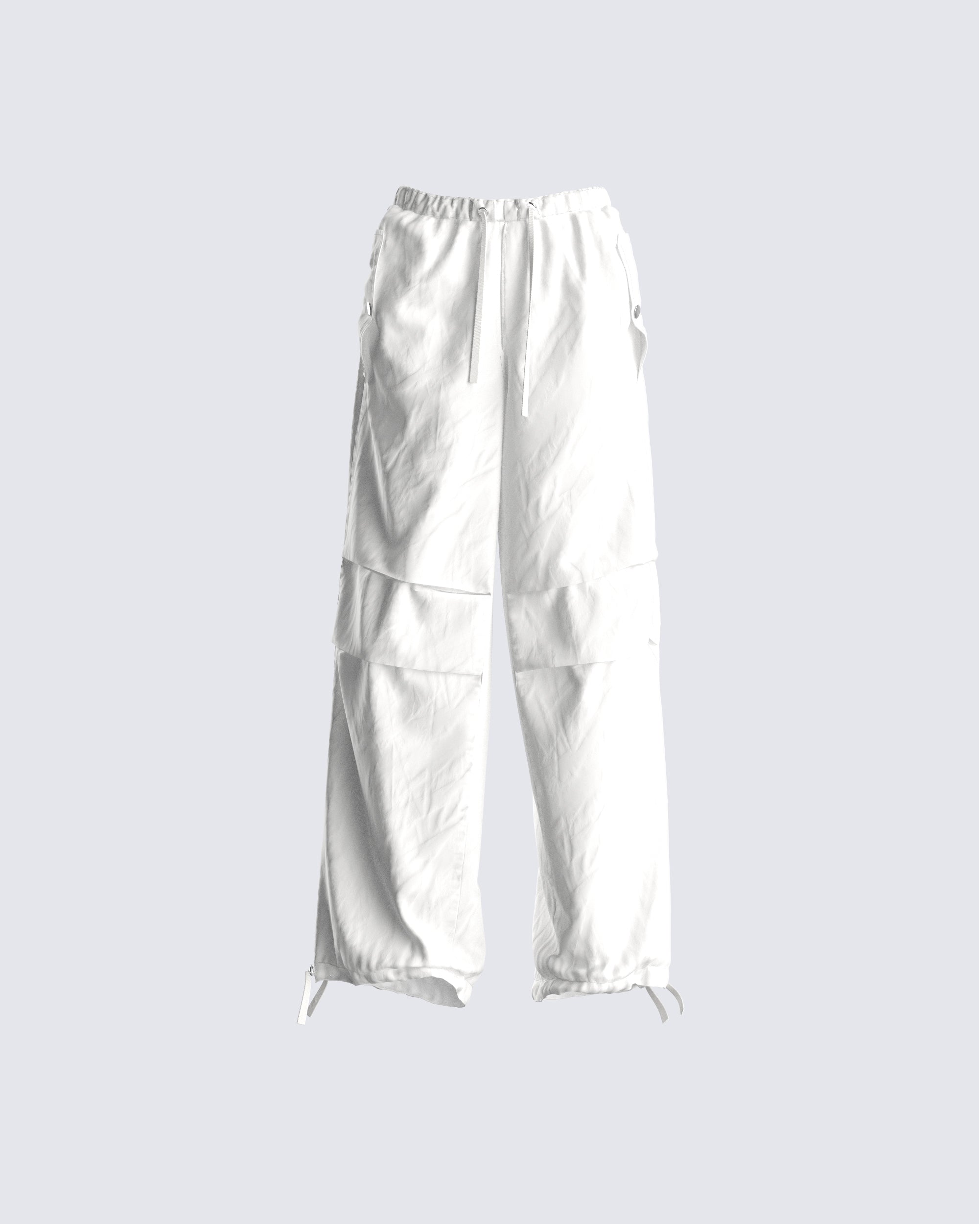 Maddox White Parachute Pant – FINESSE