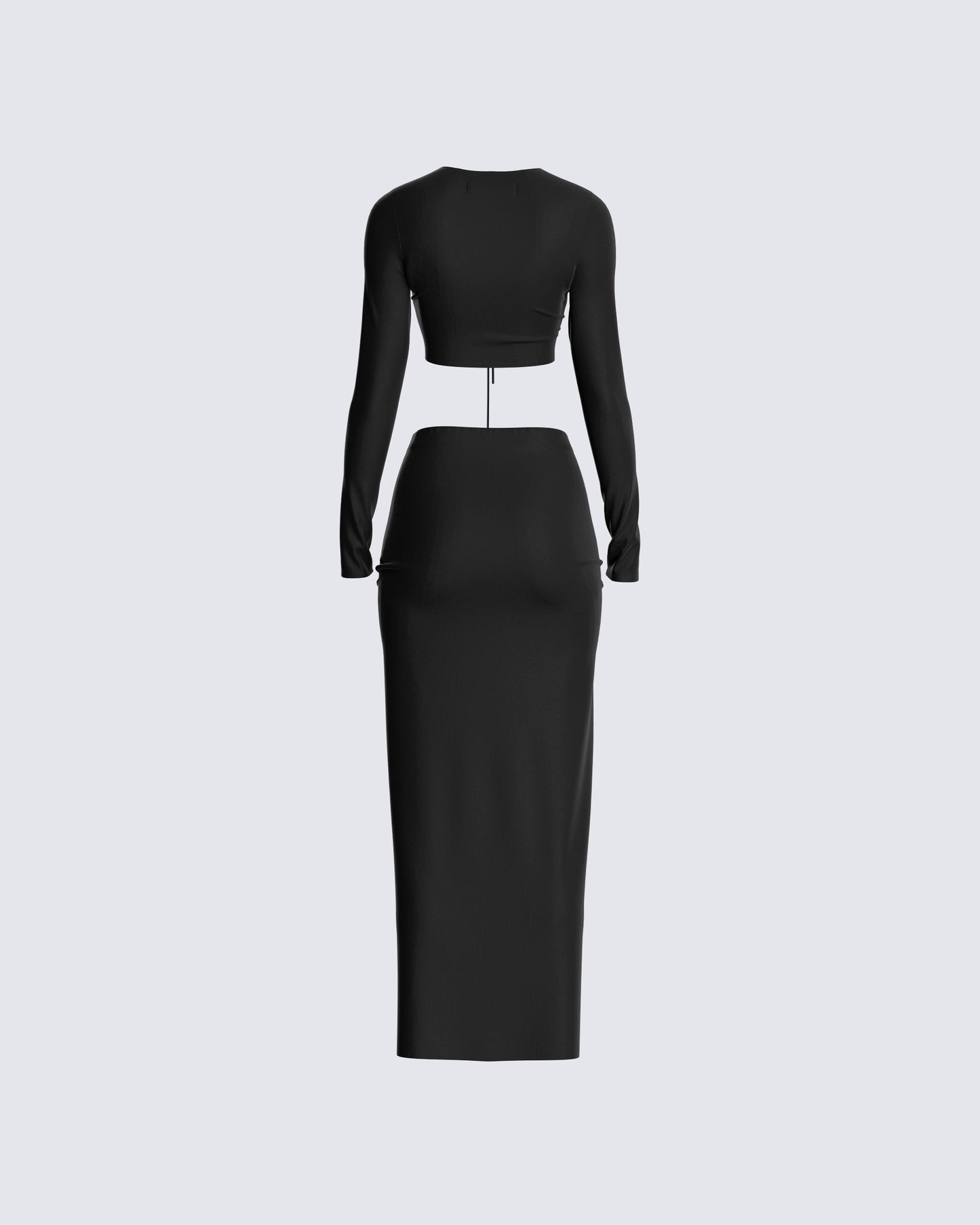 Nadia Black Top & Skirt Set