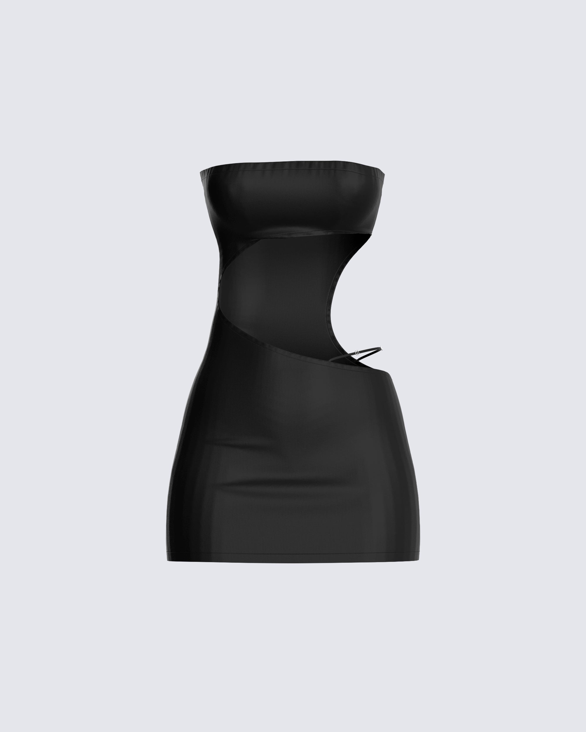 Black Cut Out Mini Dress - Strapless Bodycon Party FINESSE Black Cut Out Mini Dress - Strapless Bodycon Party FINESSE