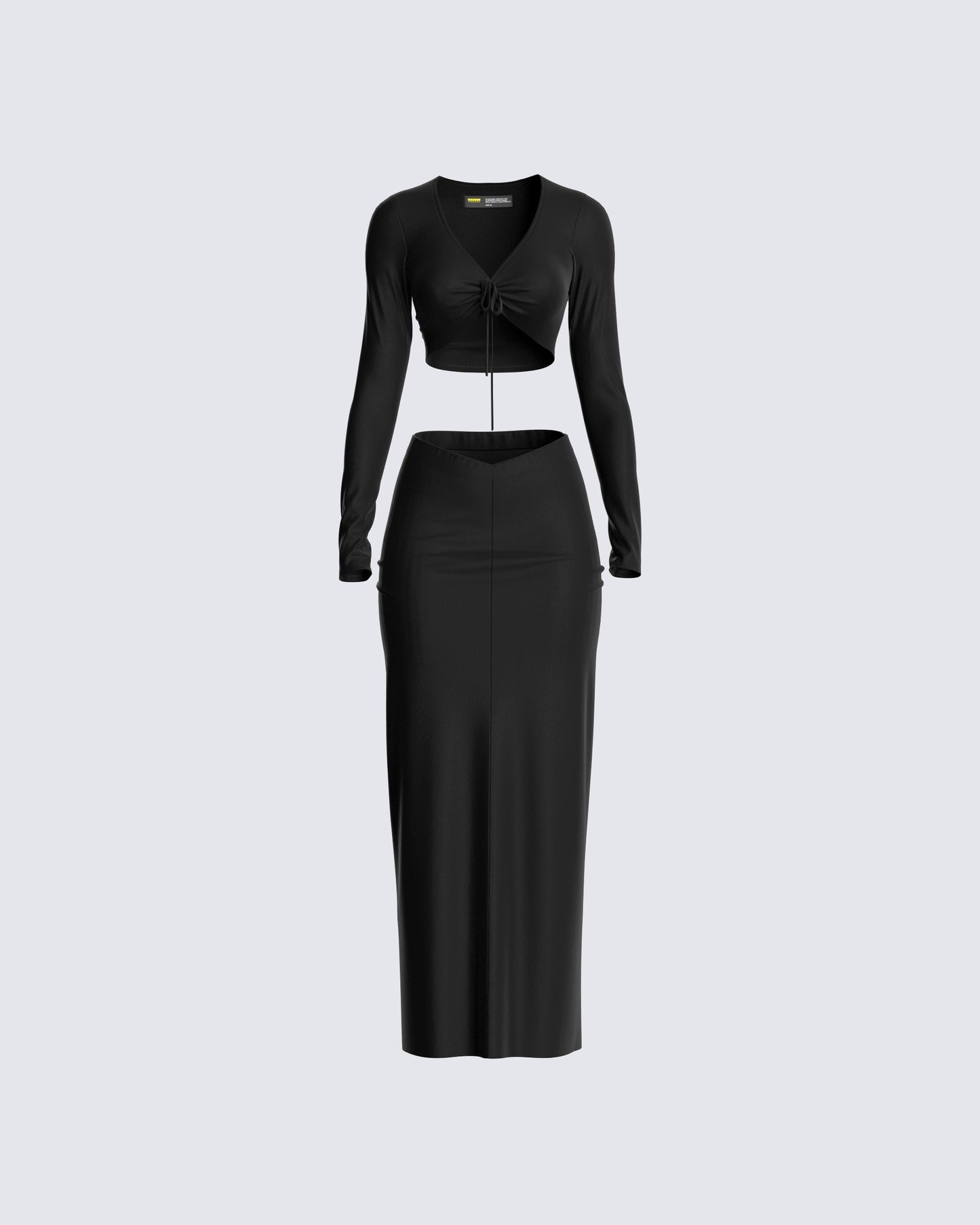 Nadia Black Top & Skirt Set