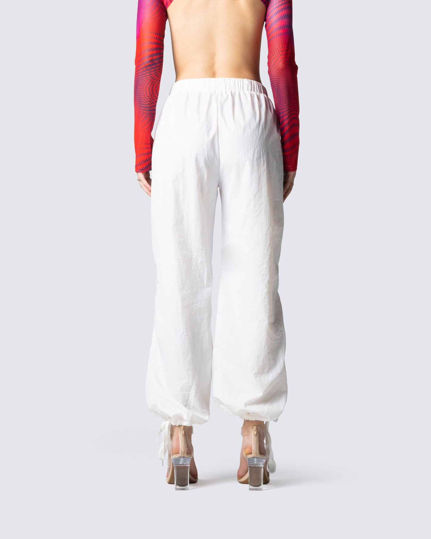 Maddox White Parachute Pant