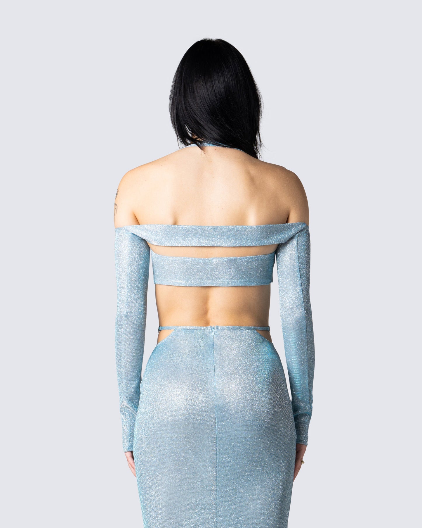 Erika Blue Long Sleeve Top & Shrug
