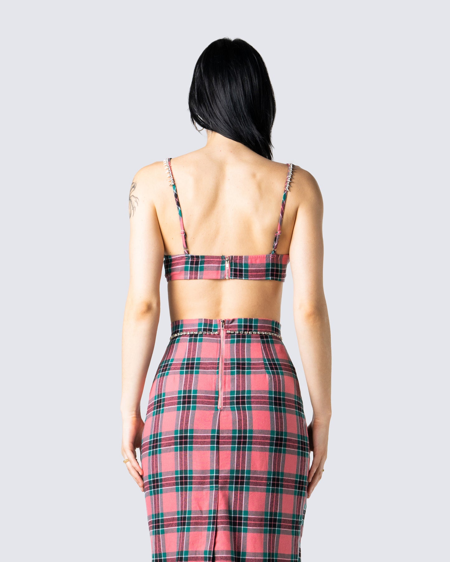 Amanda Multi Plaid Crop Top
