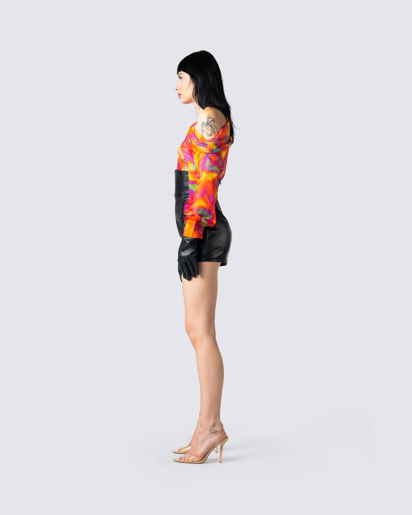 Monica Abstract Print Draped Top