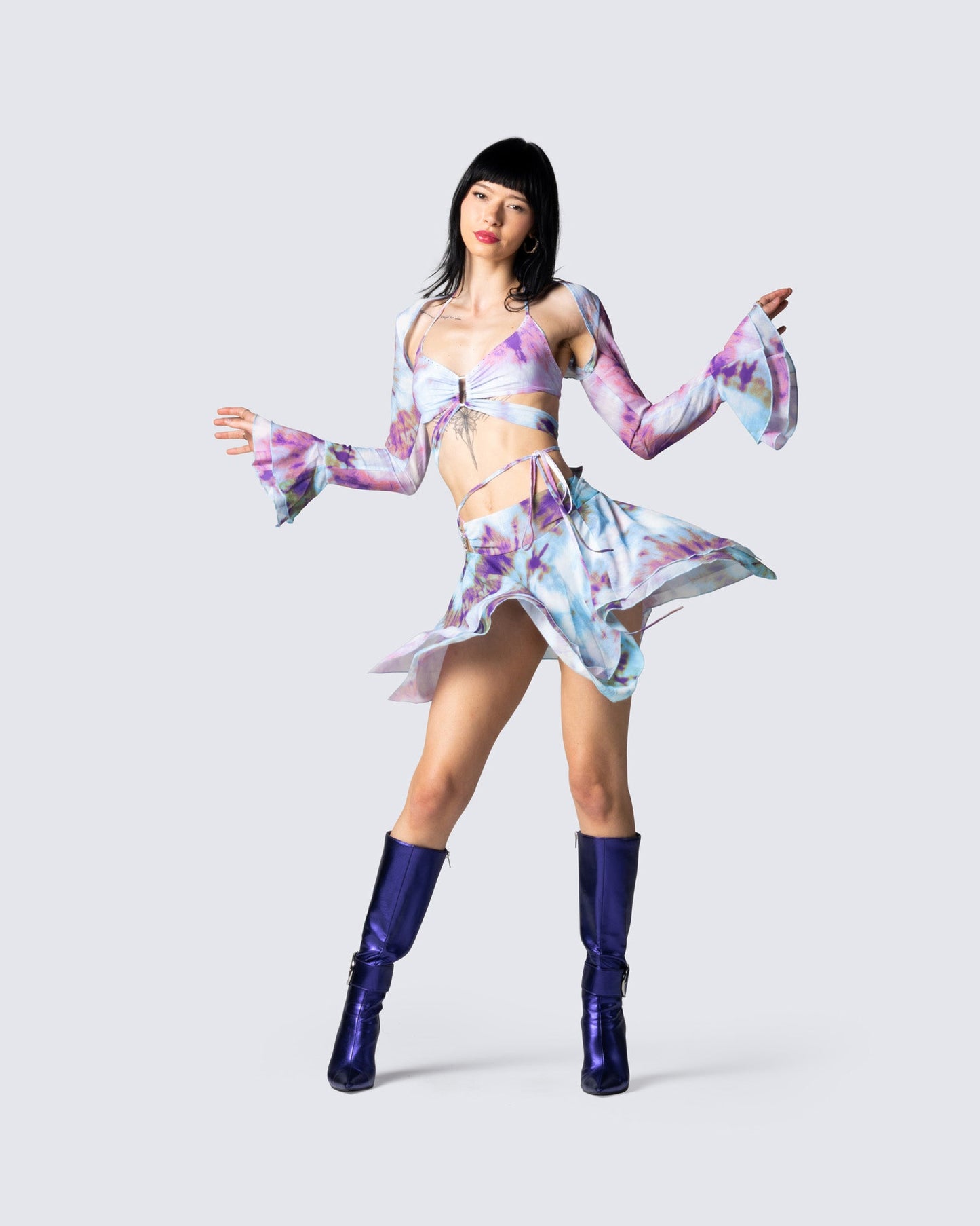 Kadence Tie Dye Print Skirt