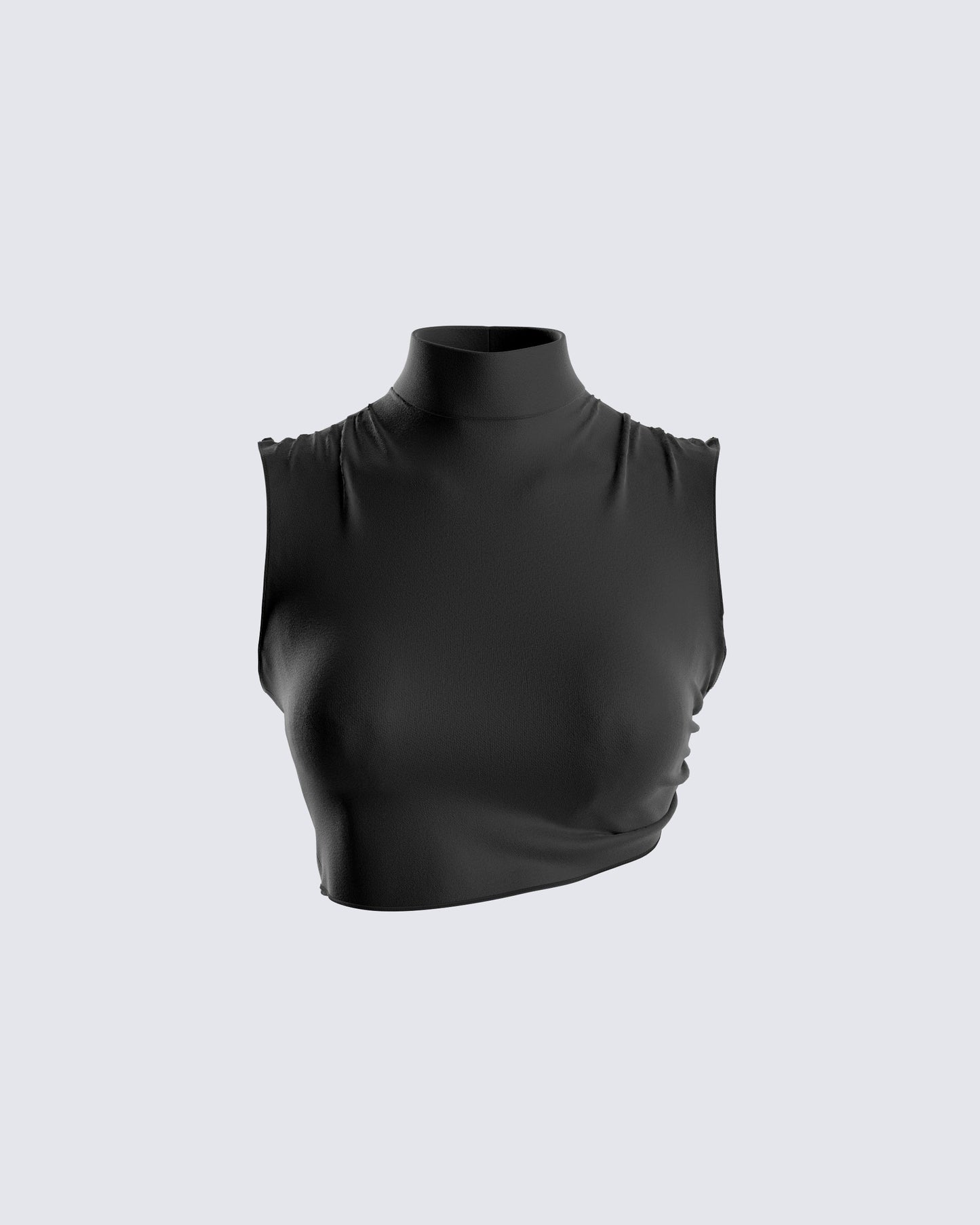 Freya Black Turtleneck Crop Top product front