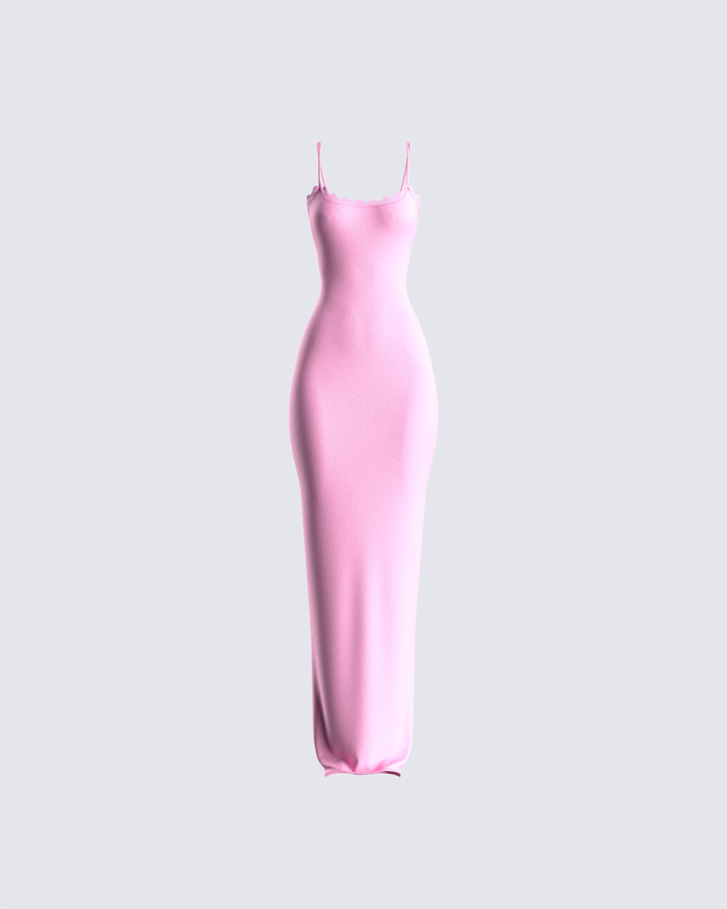 Kayla Pink Fitted Maxi Dress 3d product front