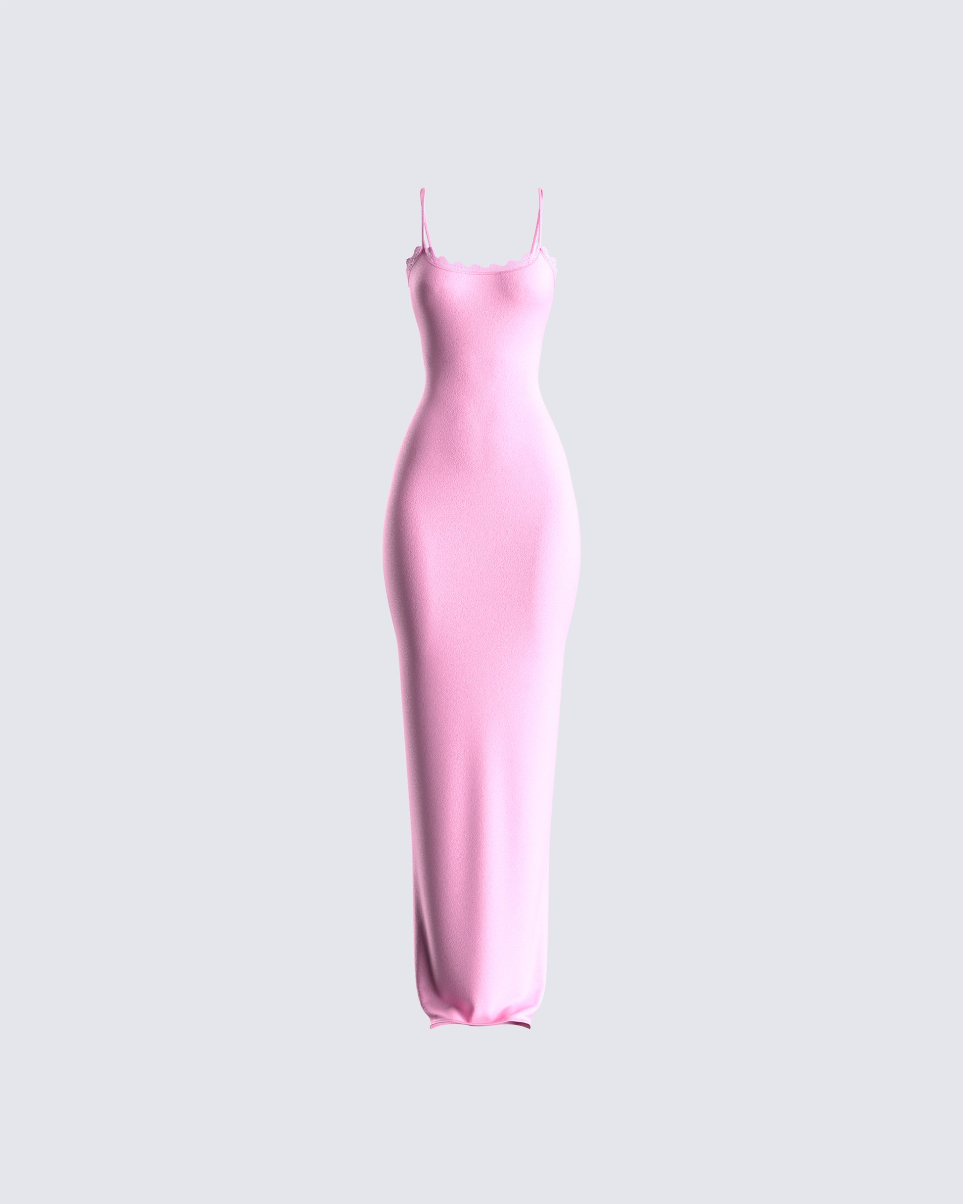 Kayla Pink Fitted Maxi Dress 3d product front