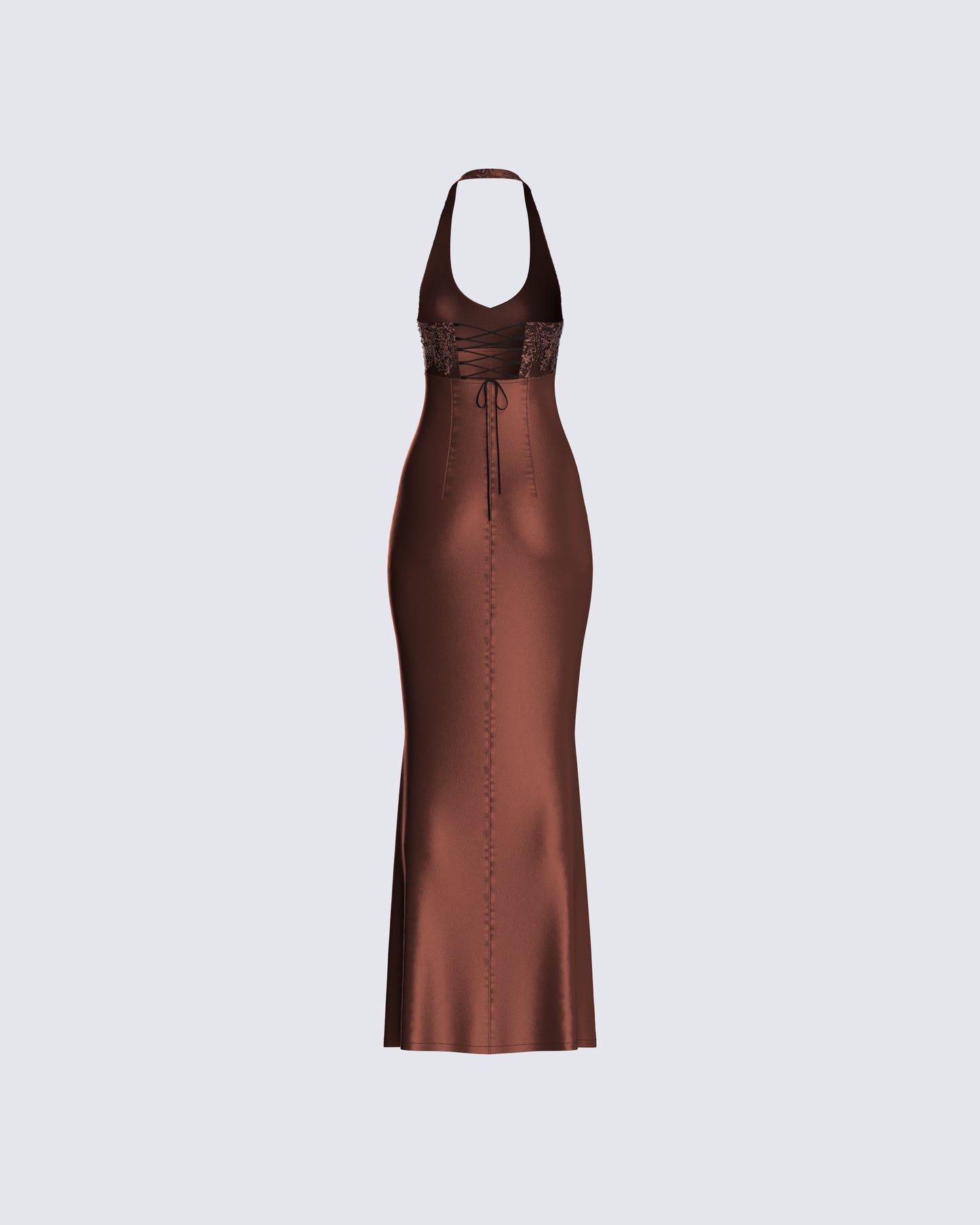 Leana Brown Halter Dress