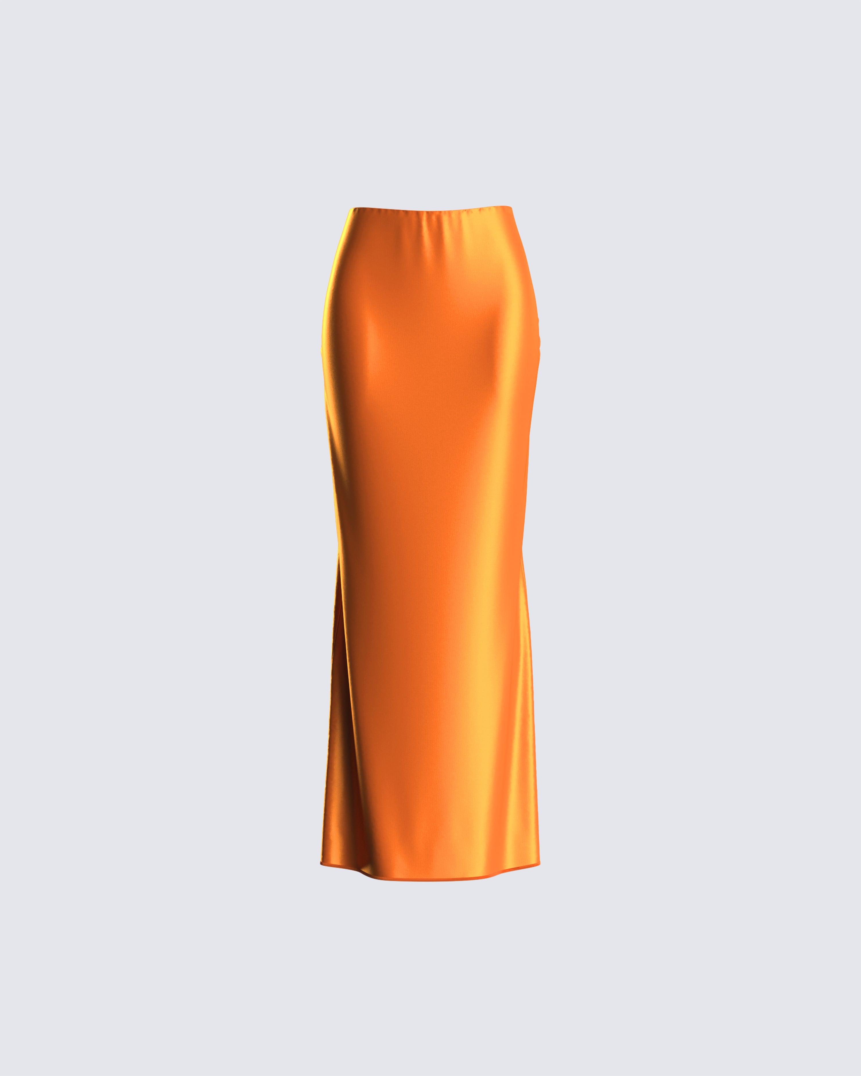 Orange satin hotsell maxi skirt