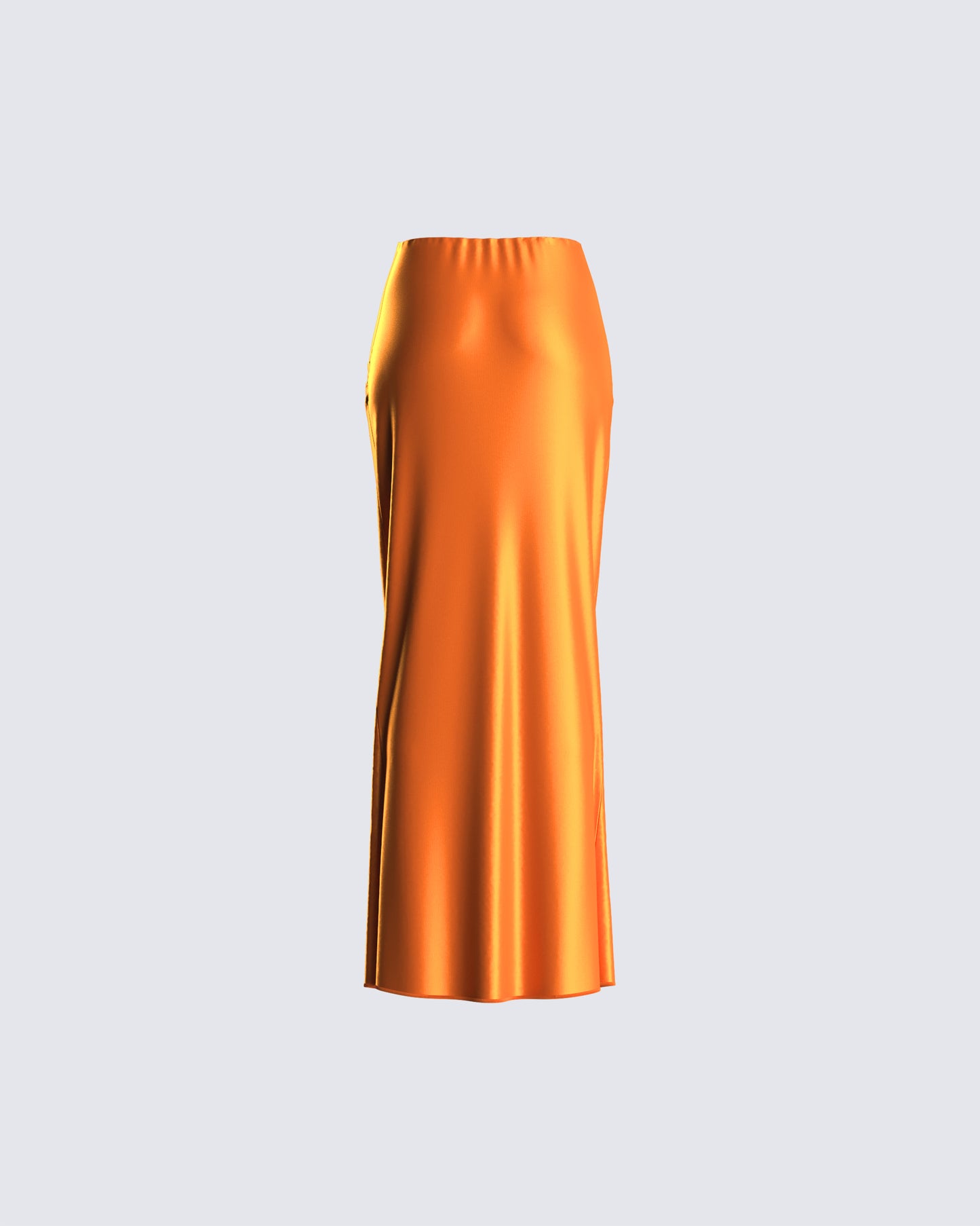 Odette Orange Satin Maxi Skirt