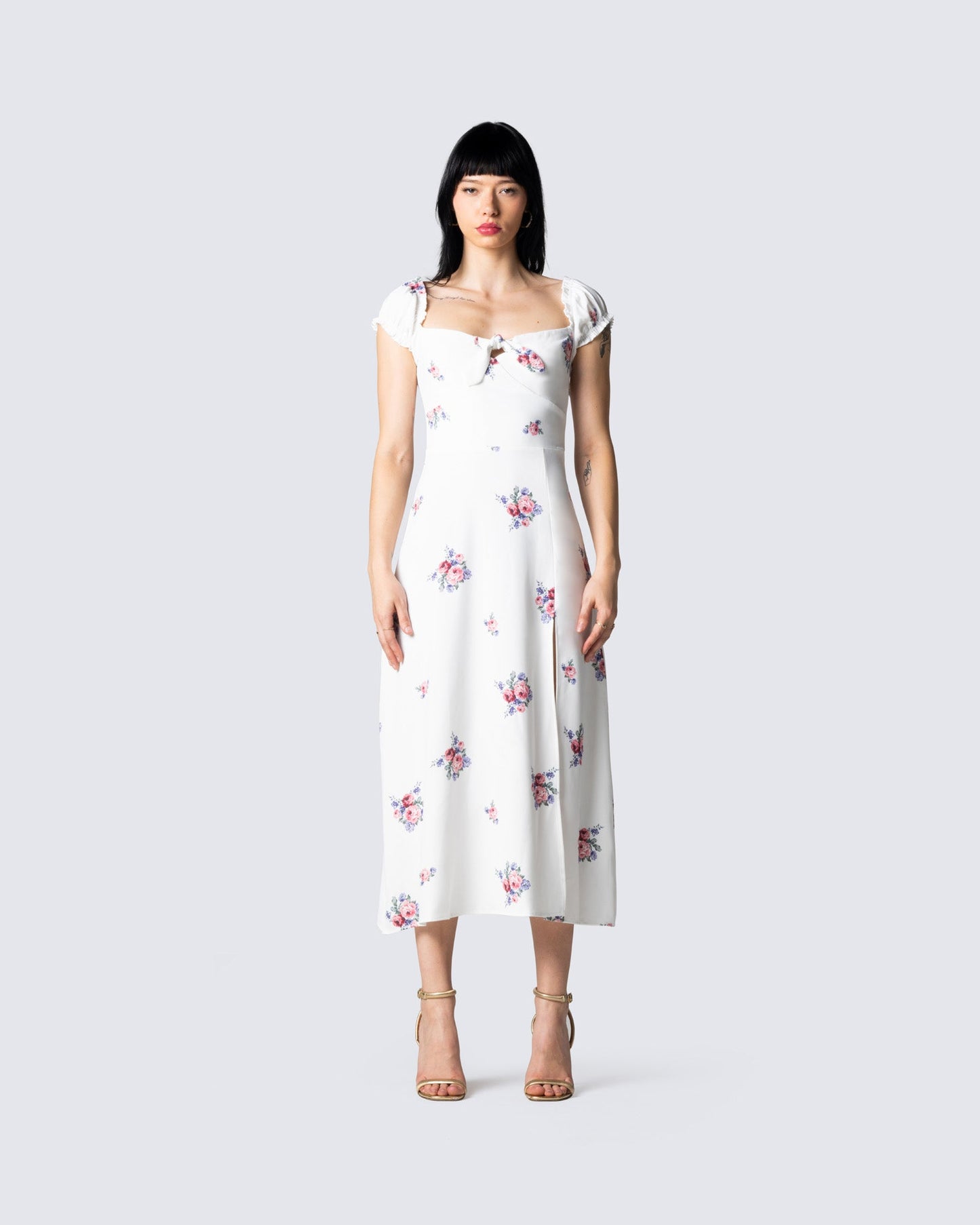 Crue Floral Print Midi Dress model front