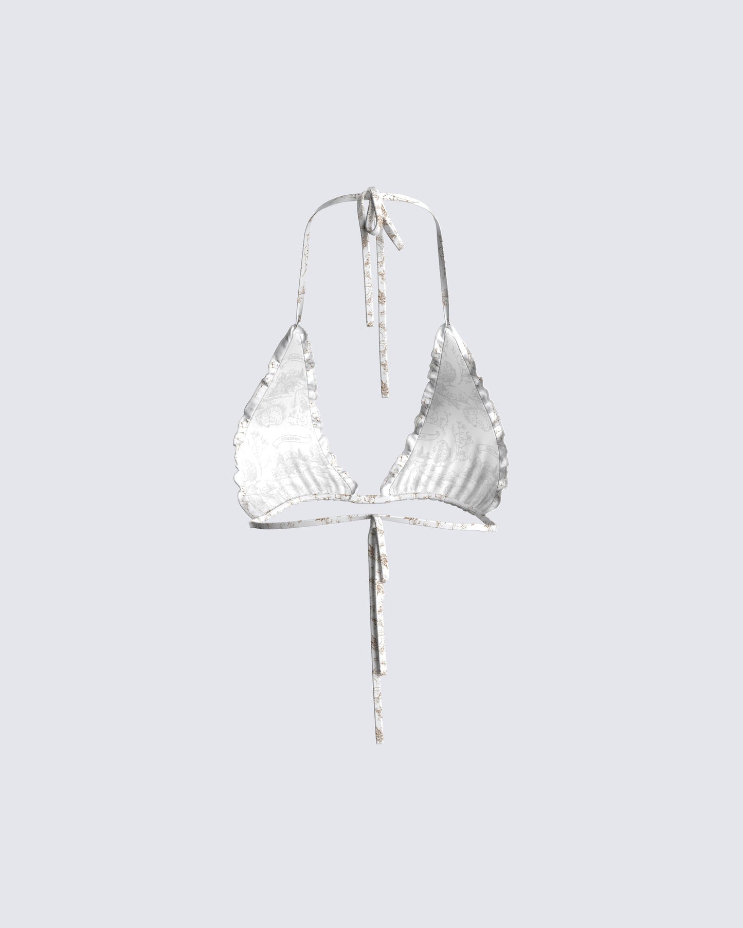 Mason White Print Bikini Top