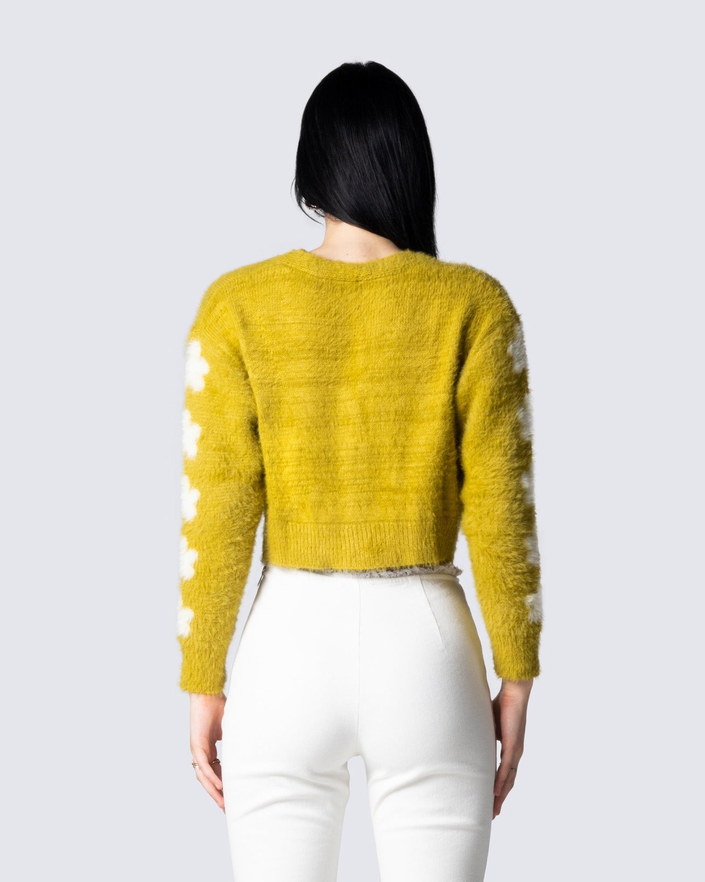Daria Green Fuzzy Cardigan
