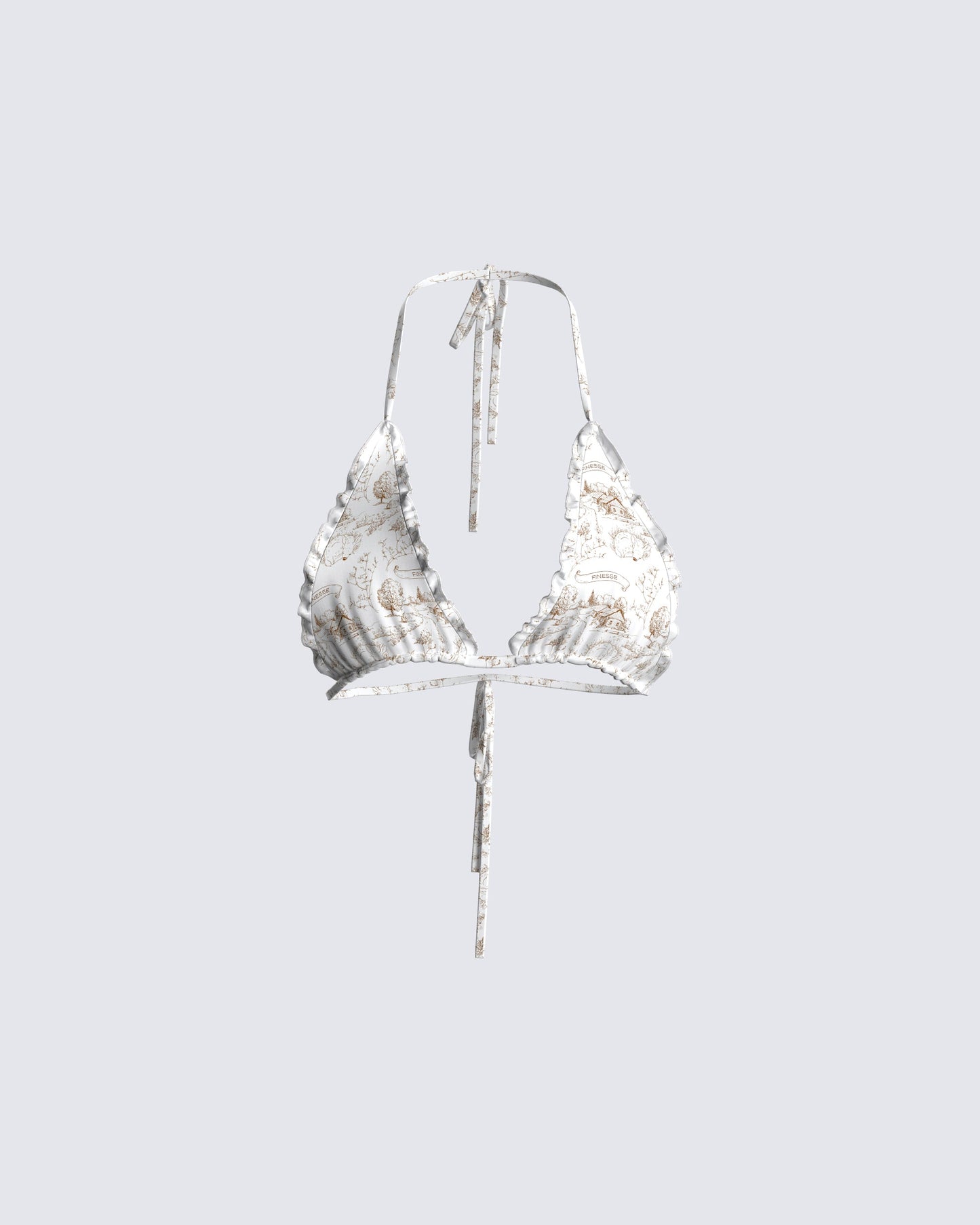 Mason White Print Bikini Top