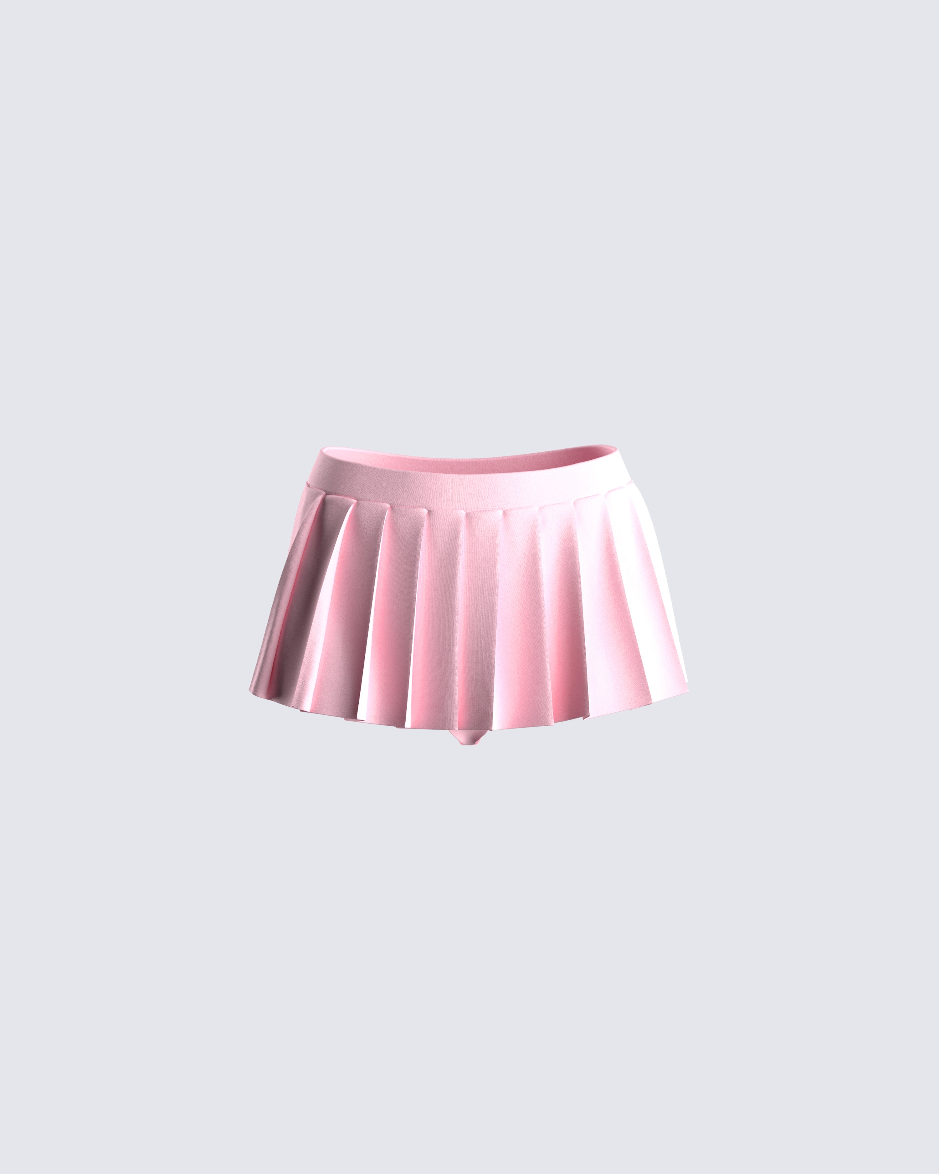 Micro Mini Skirt in Semi Sheer Pink Satin Stripe and Mesh