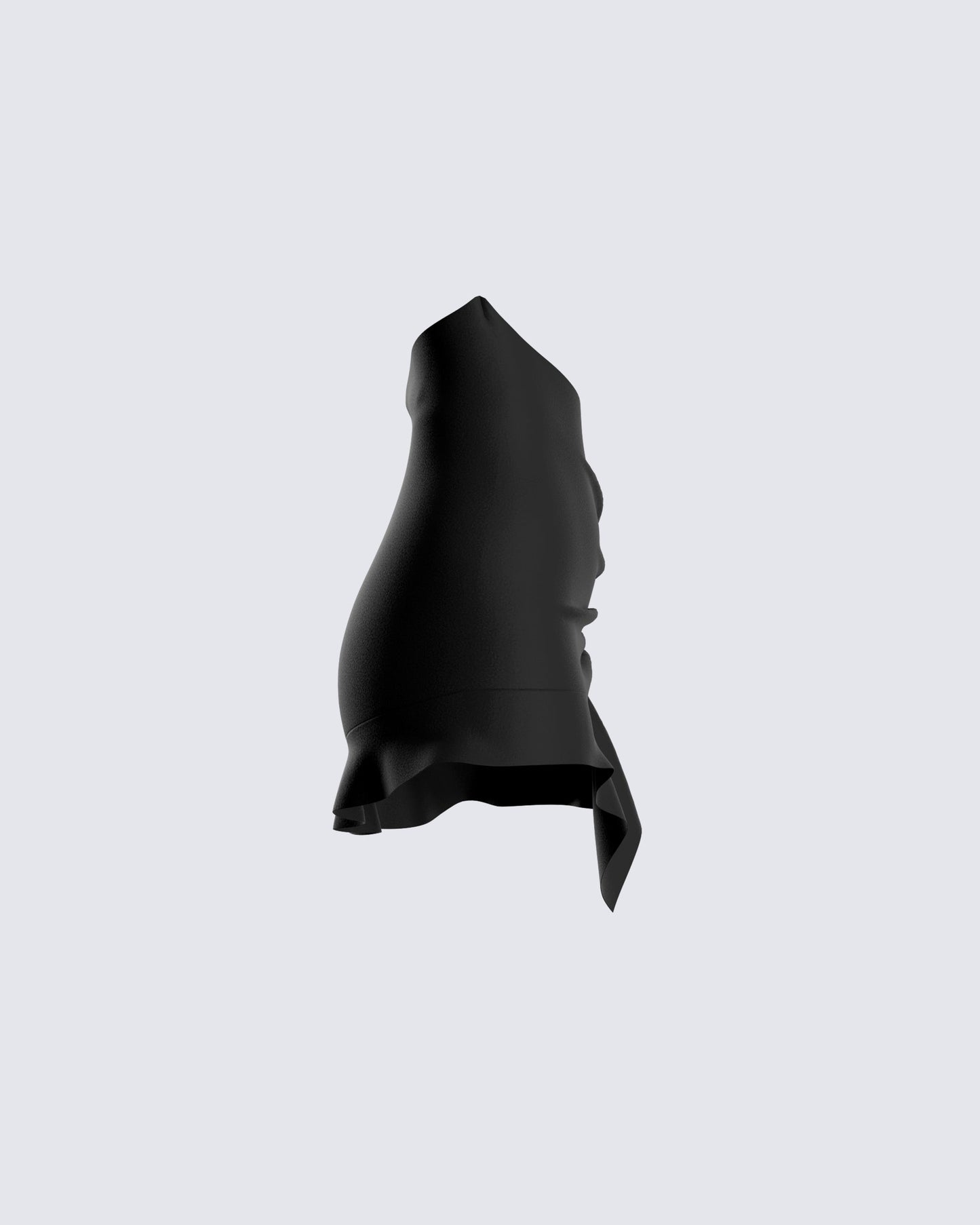 Rena Black Asymmetrical Mini Skirt