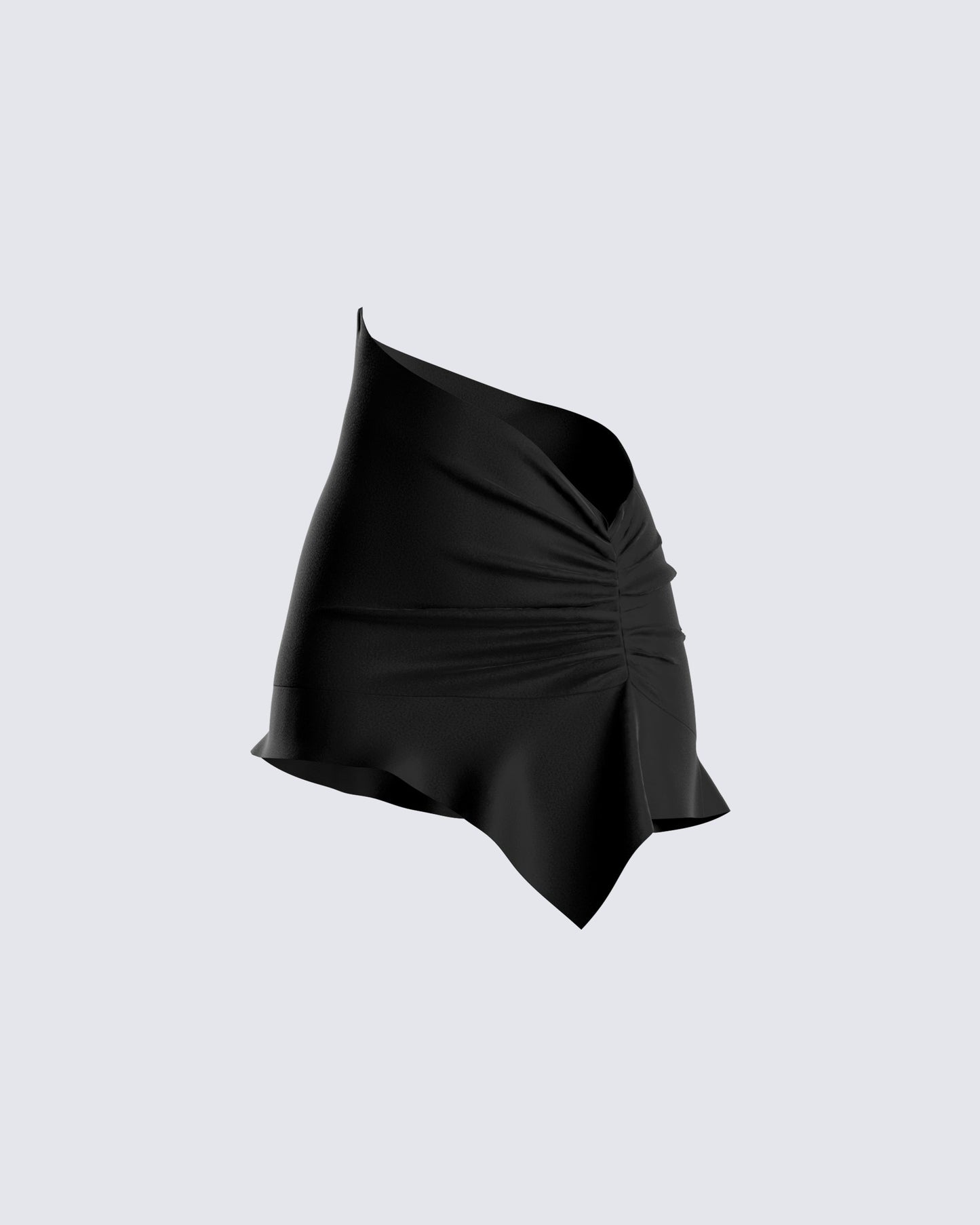 Rena Black Asymmetrical Mini Skirt product front