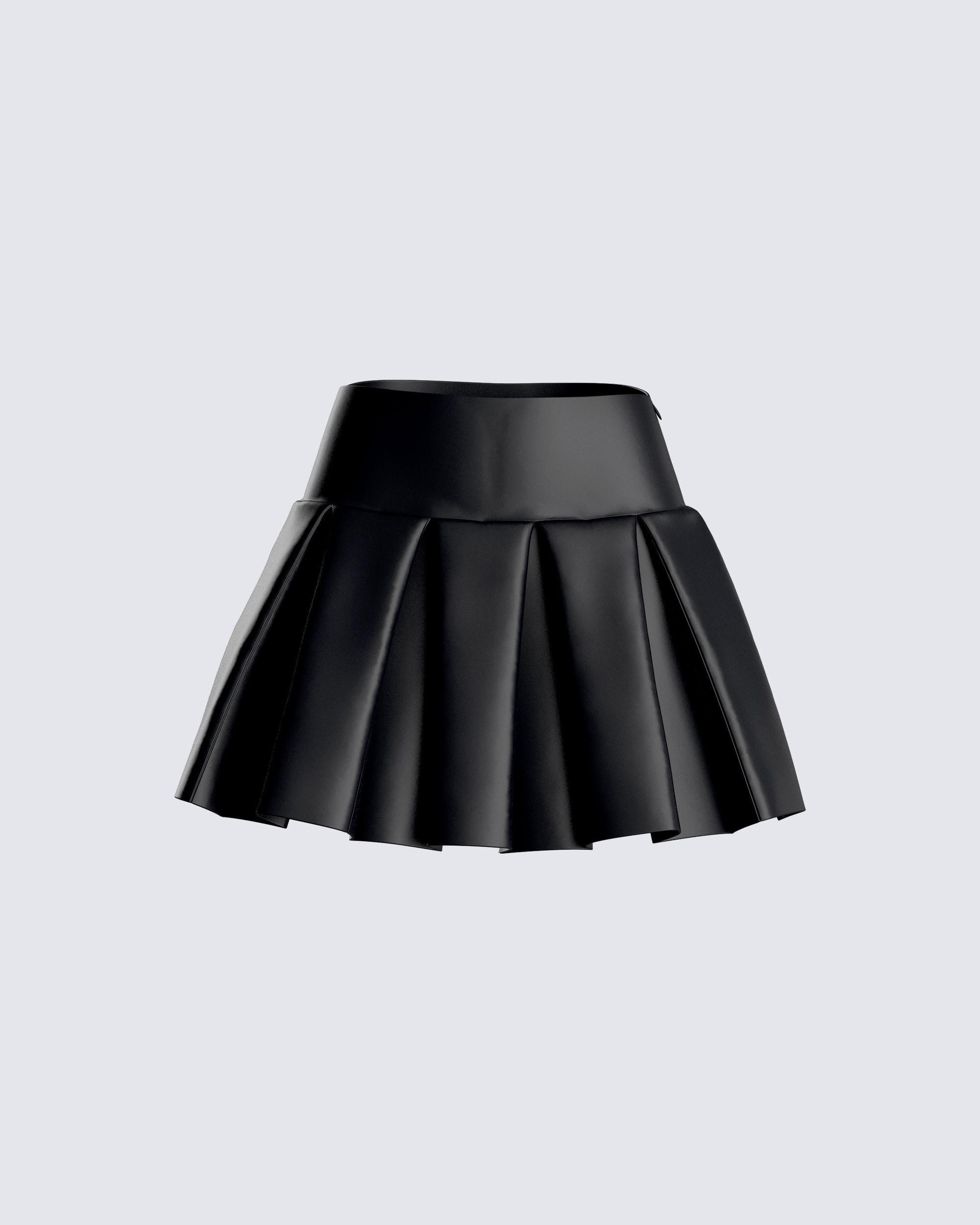 Yasmin Black Vegan Leather Skirt