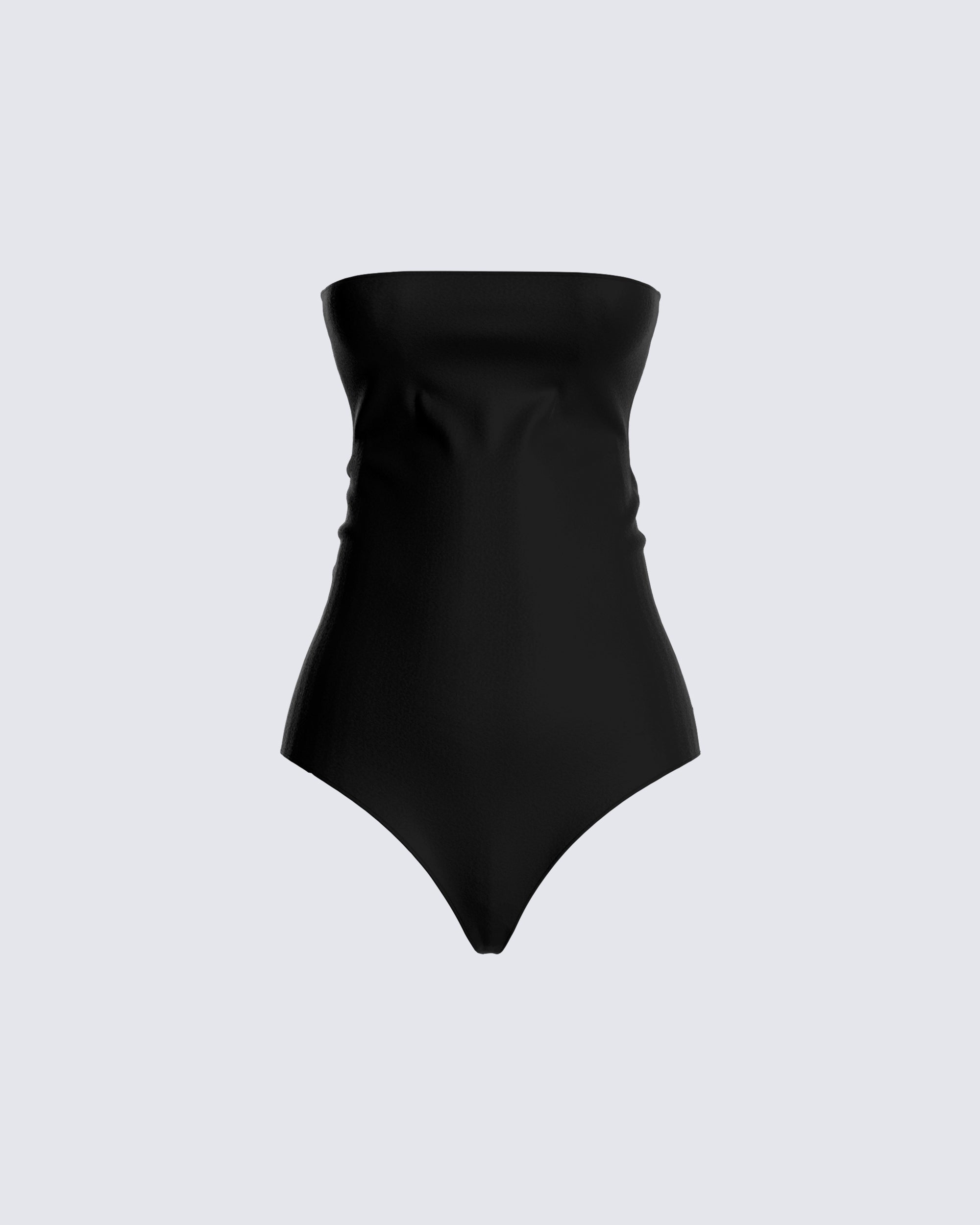 Simply Undeniable Tie-Back Bustier Bodysuit (Black)