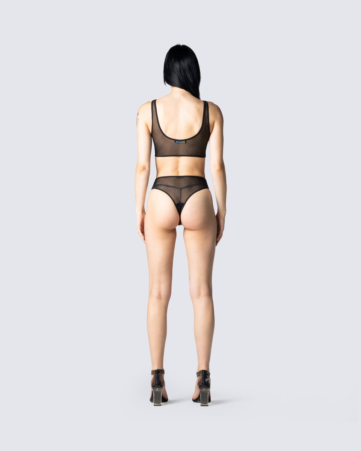 Yuna Black Mesh Bodysuit