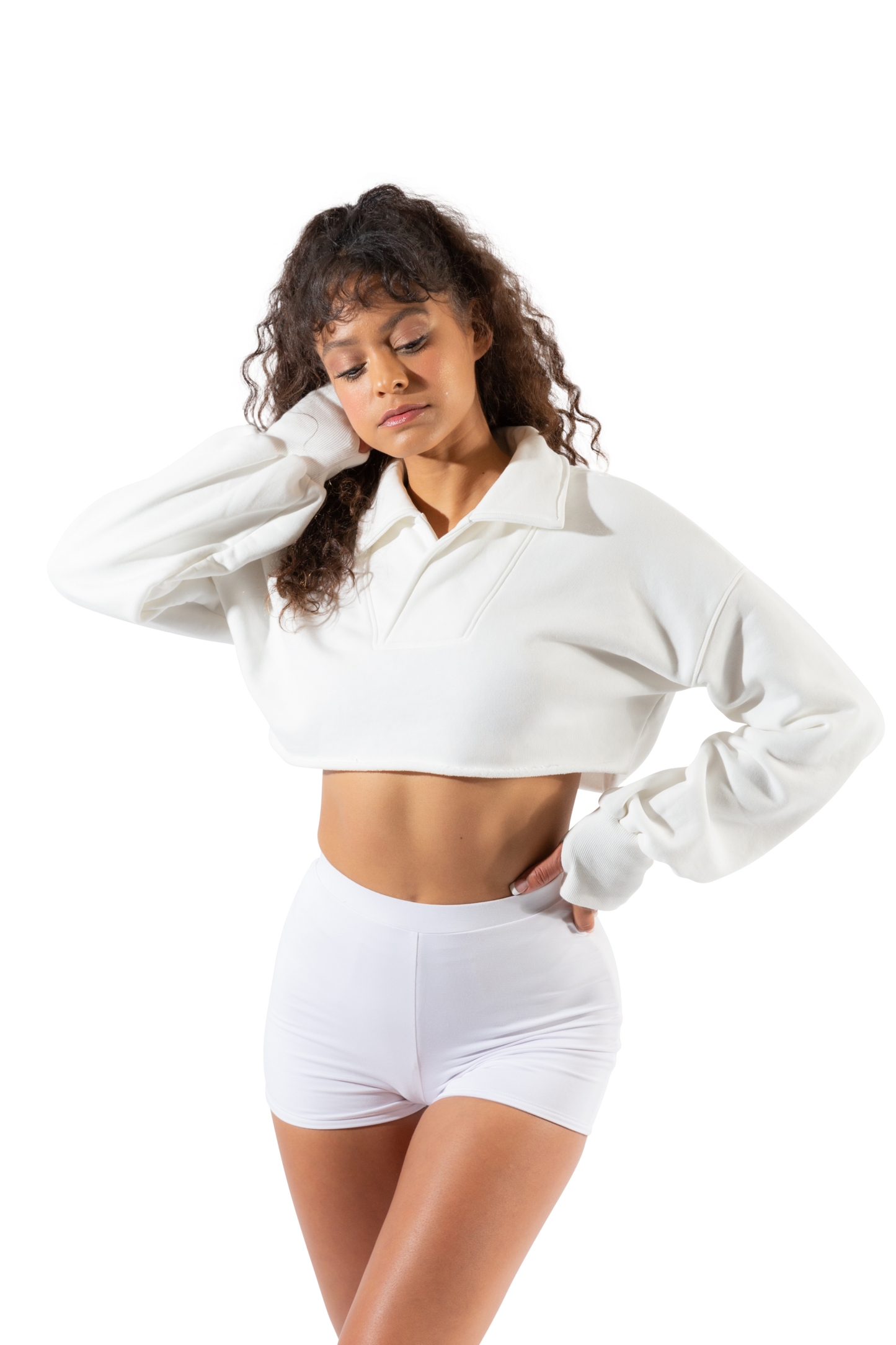 Bella Paradise Cropped Collared Pullover