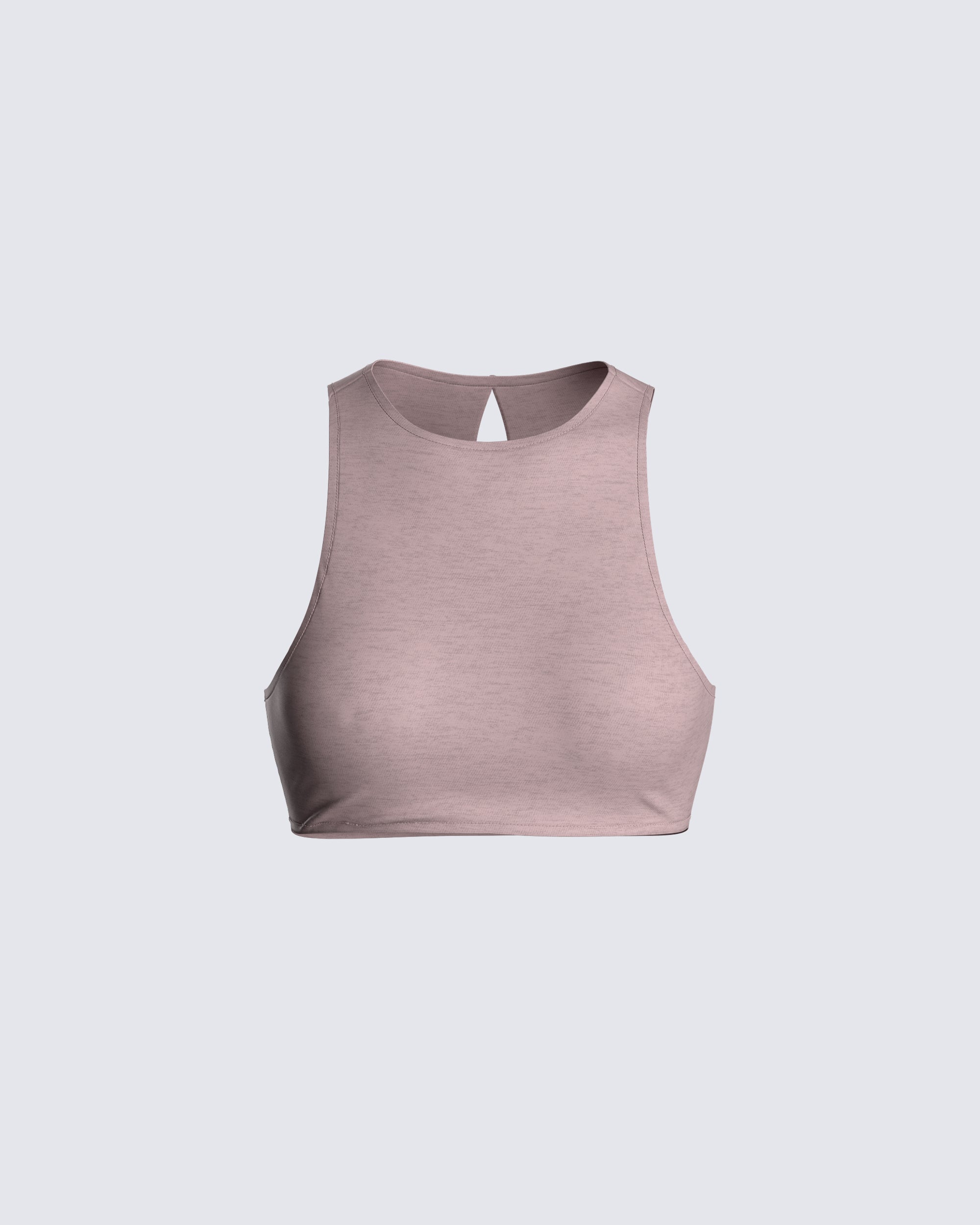 Lululemon Pink Taupe Crop High Neck Ebb to Street - Depop