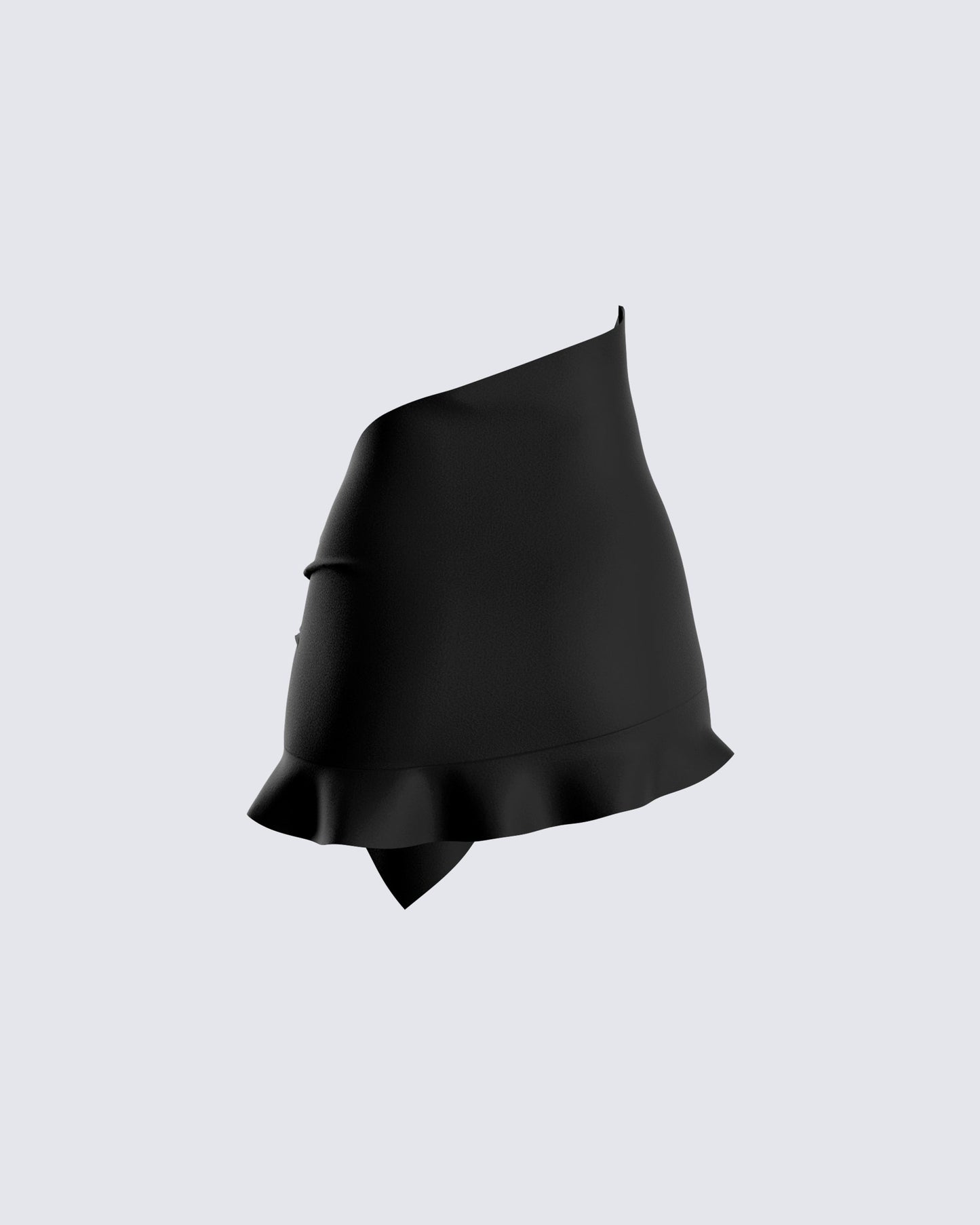 Rena Black Asymmetrical Mini Skirt