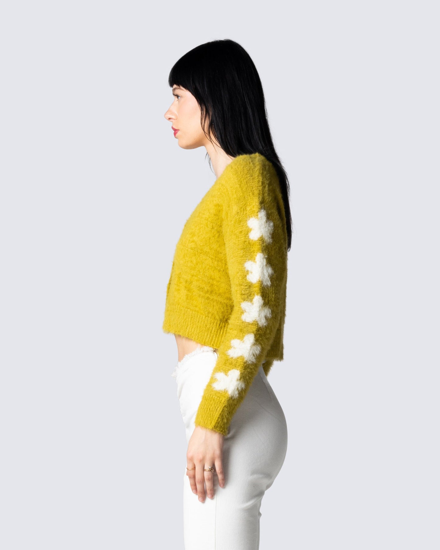 Daria Green Fuzzy Cardigan