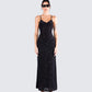 Santana Black Mesh Maxi Dress