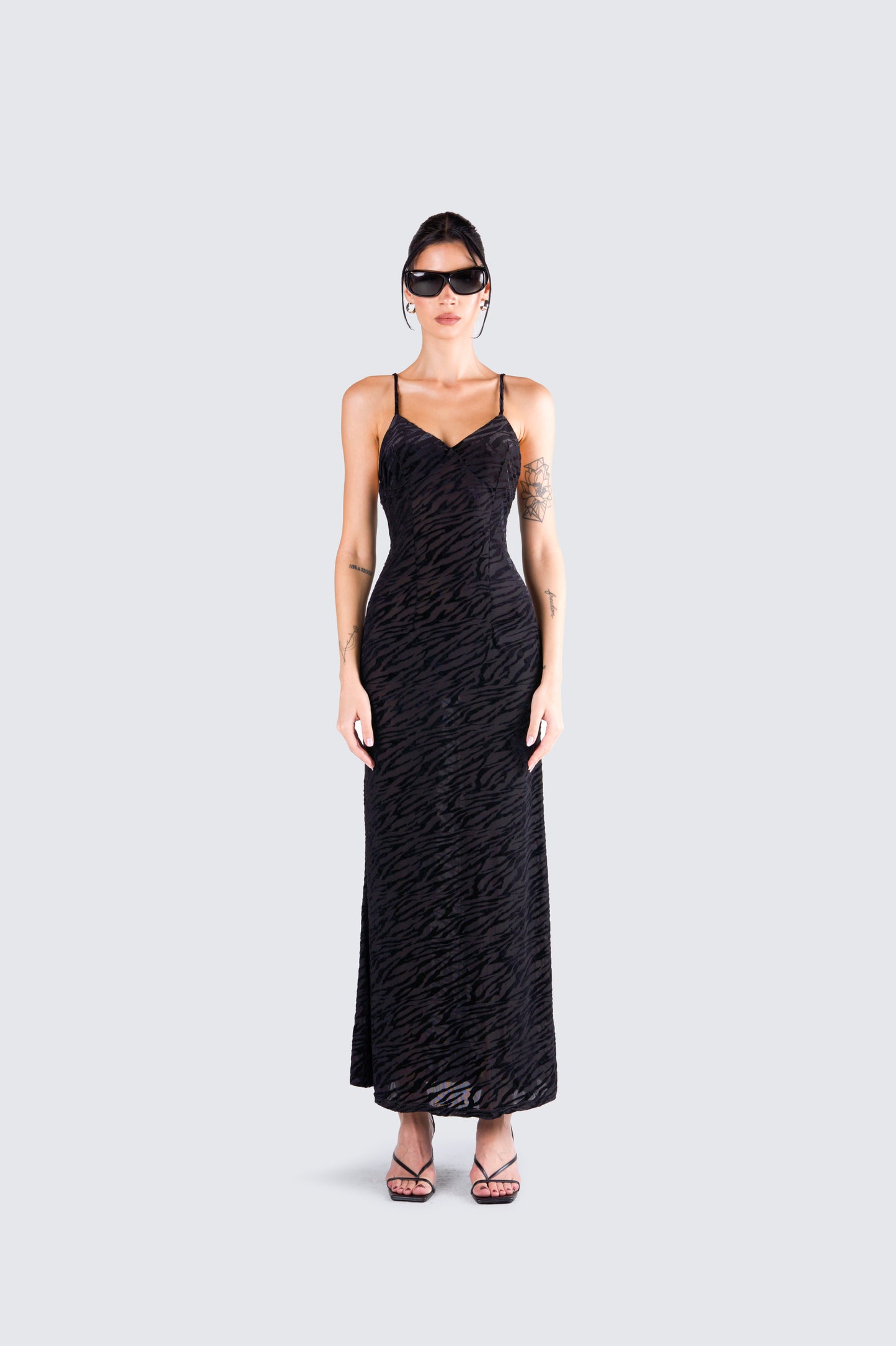 Santana Black Mesh Maxi Dress