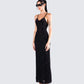 Santana Black Mesh Maxi Dress