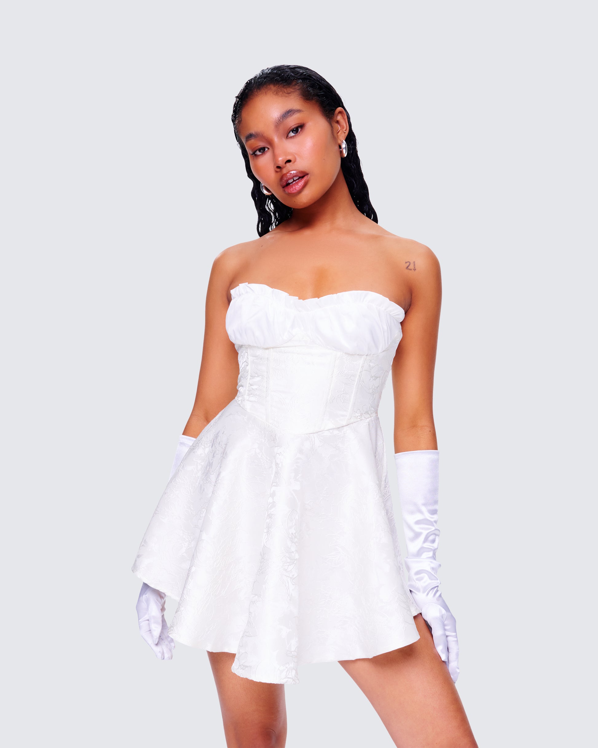 White Satin Opera Gloves White Satin Opera Gloves