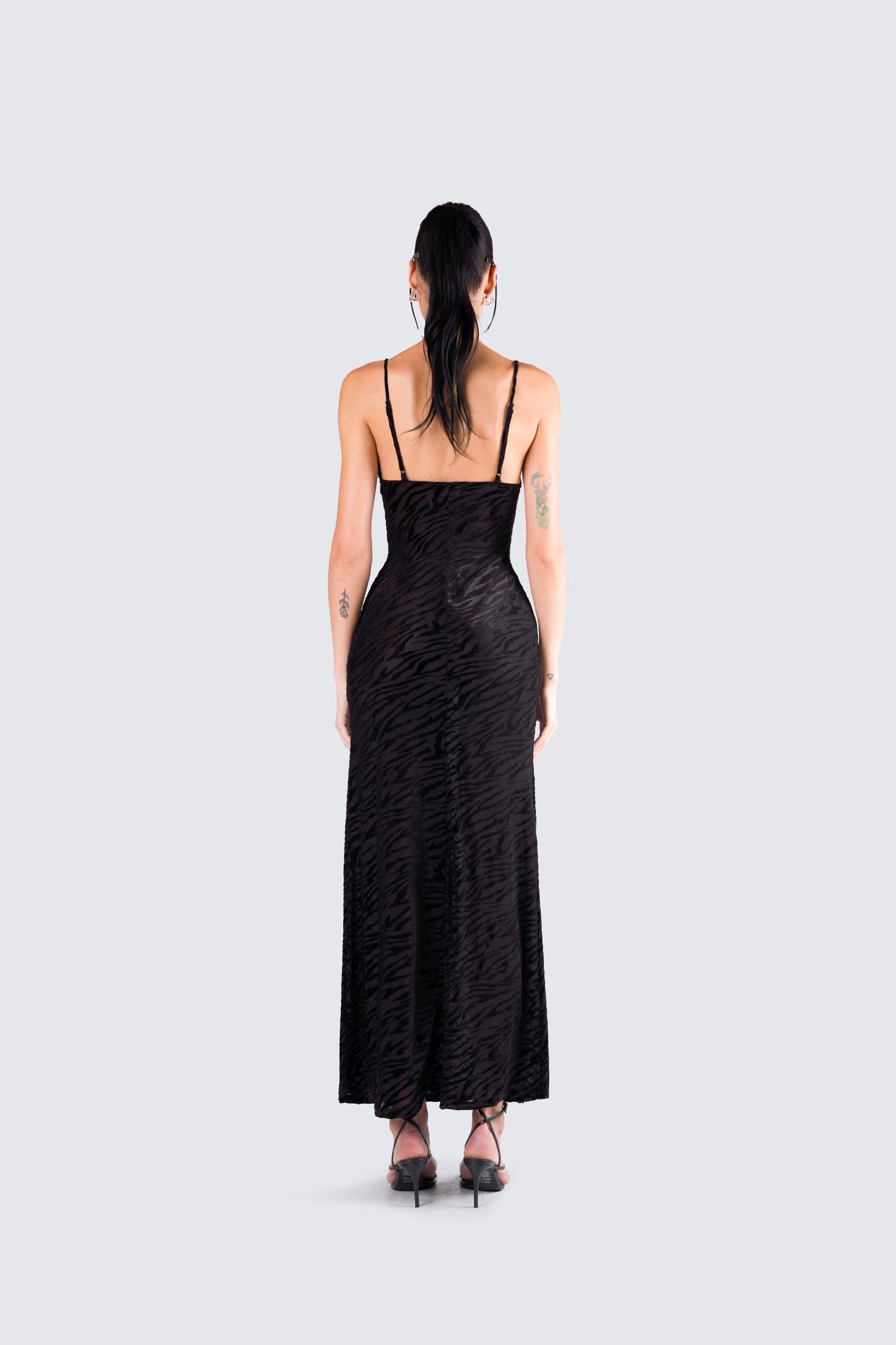 Santana Black Mesh Maxi Dress