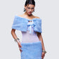 Noelle Blue Faux Fur Shrug