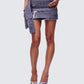 Arlene Grey Denim Belt Mini Skirt