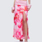 Alexis Printed Pink Maxi Skirt