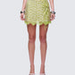 Lucille Green Sequin Tie Mini Skirt model front